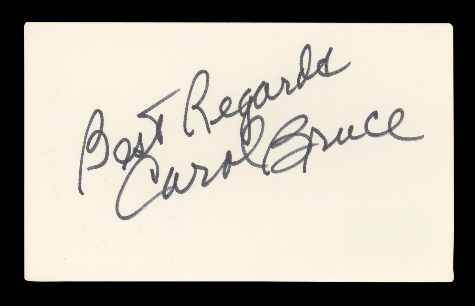 Carol Bruce Planes, Trains & Automobiles Signed 3x5 Index Card BAS #AD70125