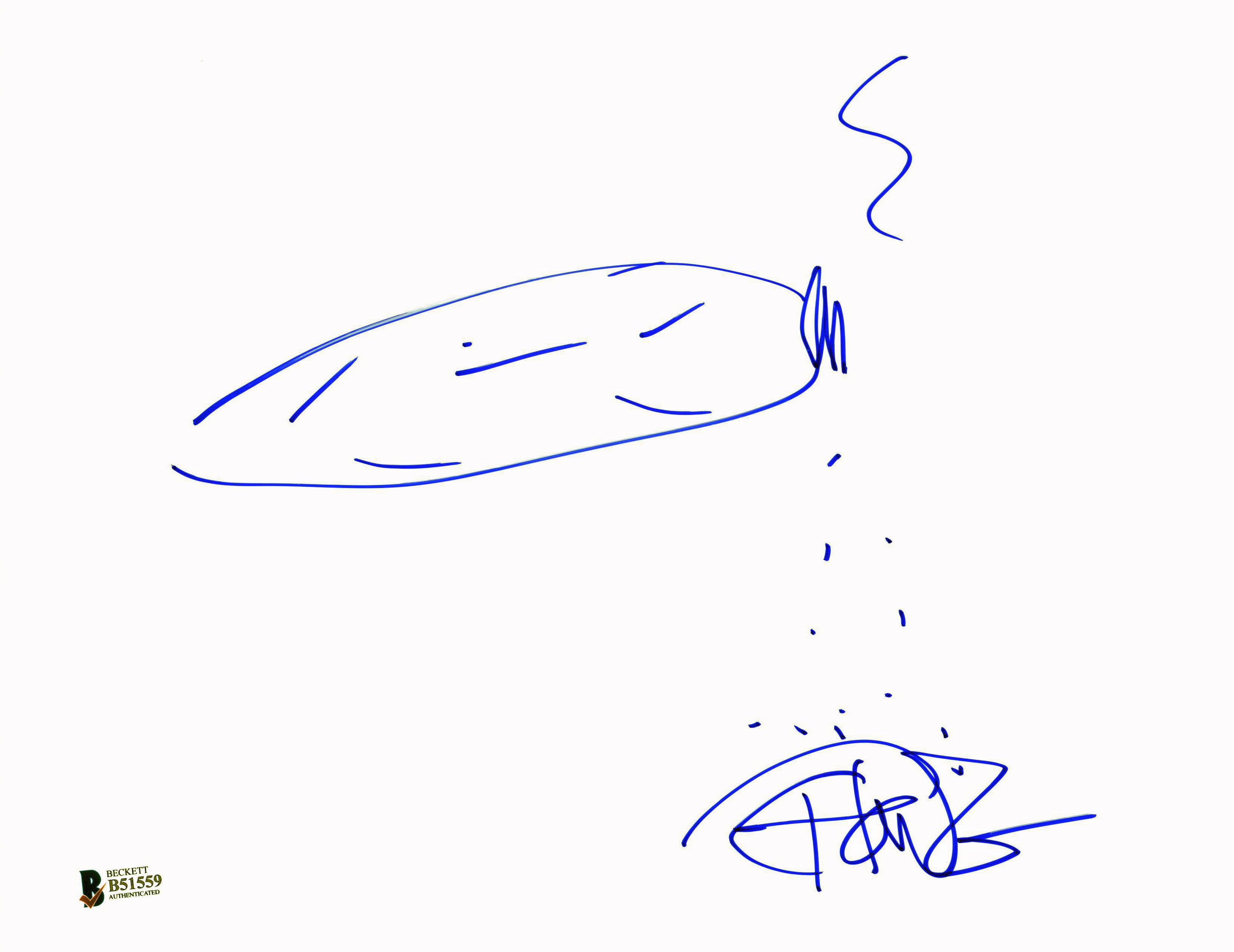 Tommy Chong Authentic Signed 8.5x11 Hand Drawn Sketch Autographed BAS #B51559