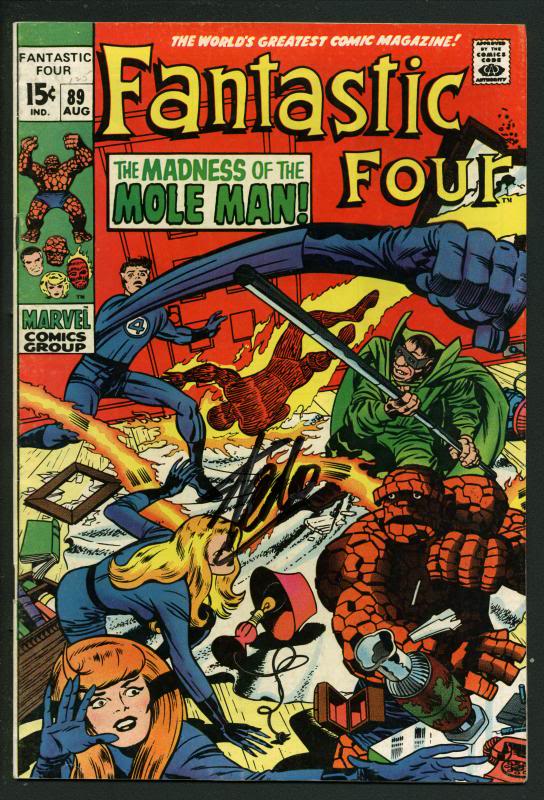 Stan Lee Signed Fantastic Four #89 Comic Book Mole Man PSA/DNA #W18854