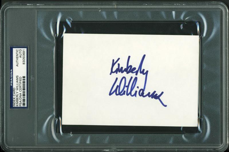 Kimberly Williams Authentic Signed 4X6 Index Card Autographed PSA/DNA Slabbed