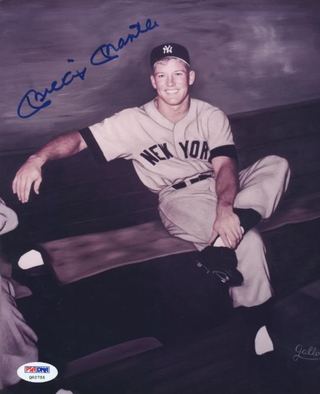 Yankees Mickey Mantle Signed Authentic 8X10 Photo Autographed PSA/DNA #Q02755