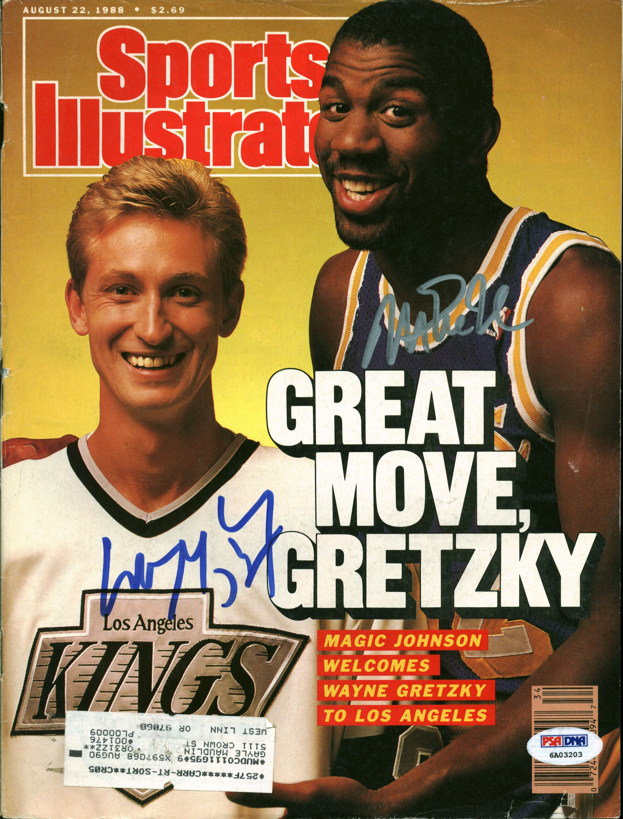 Wayne Gretzky & Magic Johnson Signed Sports Illustrated Magazine PSA #6A03203