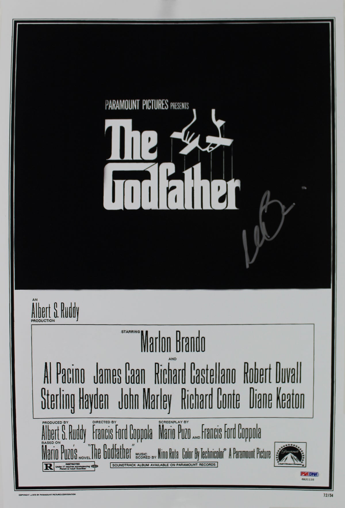 Al Pacino The Godfather Signed 12x18 Photo Auto Graded 10! PSA/DNA Itp #6A31135