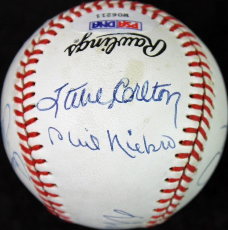 300 Win Club (6) Seaver, Sutton, Carlton +3 Signed Onl Baseball PSA/DNA #W06211