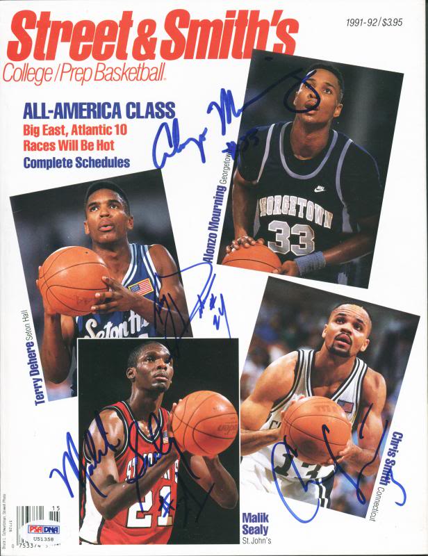 Alonzo Mourning, Dehere, Sealy & Smith Authentic Signed Magazine PSA/DNA #U51358