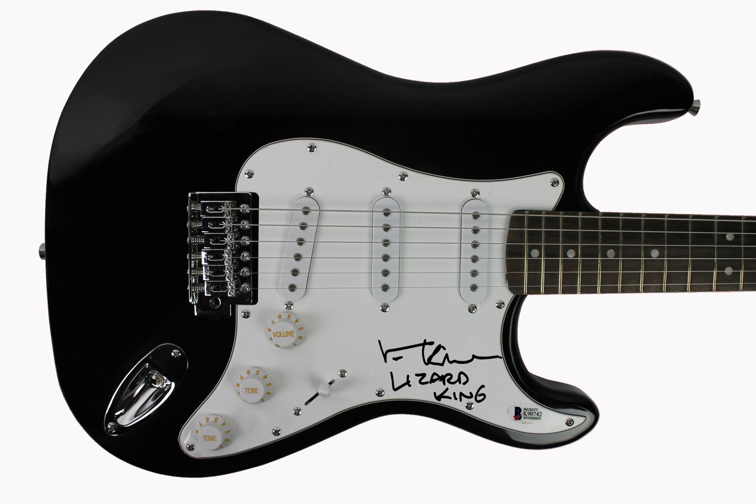 Val Kilmer "Lizard King" Signed Black Electric Guitar BAS Witnessed #K90742