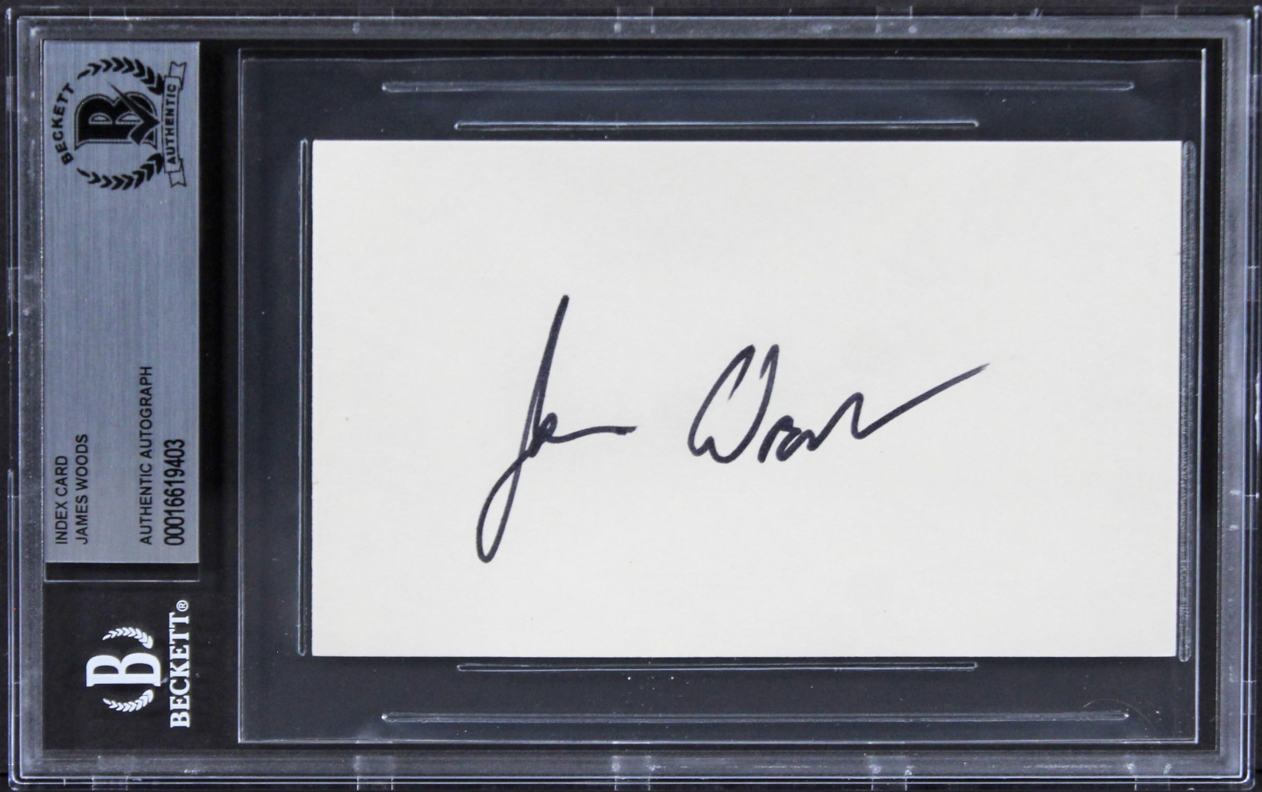 James Woods John Carpenter's Vampires Signed 3x5 Index Card BAS Slabbed