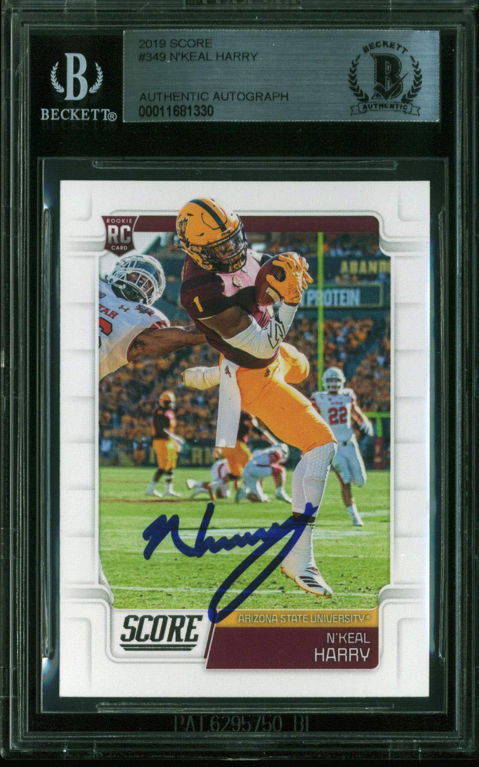 Patriots N'Keal Harry Authentic Signed 2019 Score #349 RC Auto Card BAS Slabbed