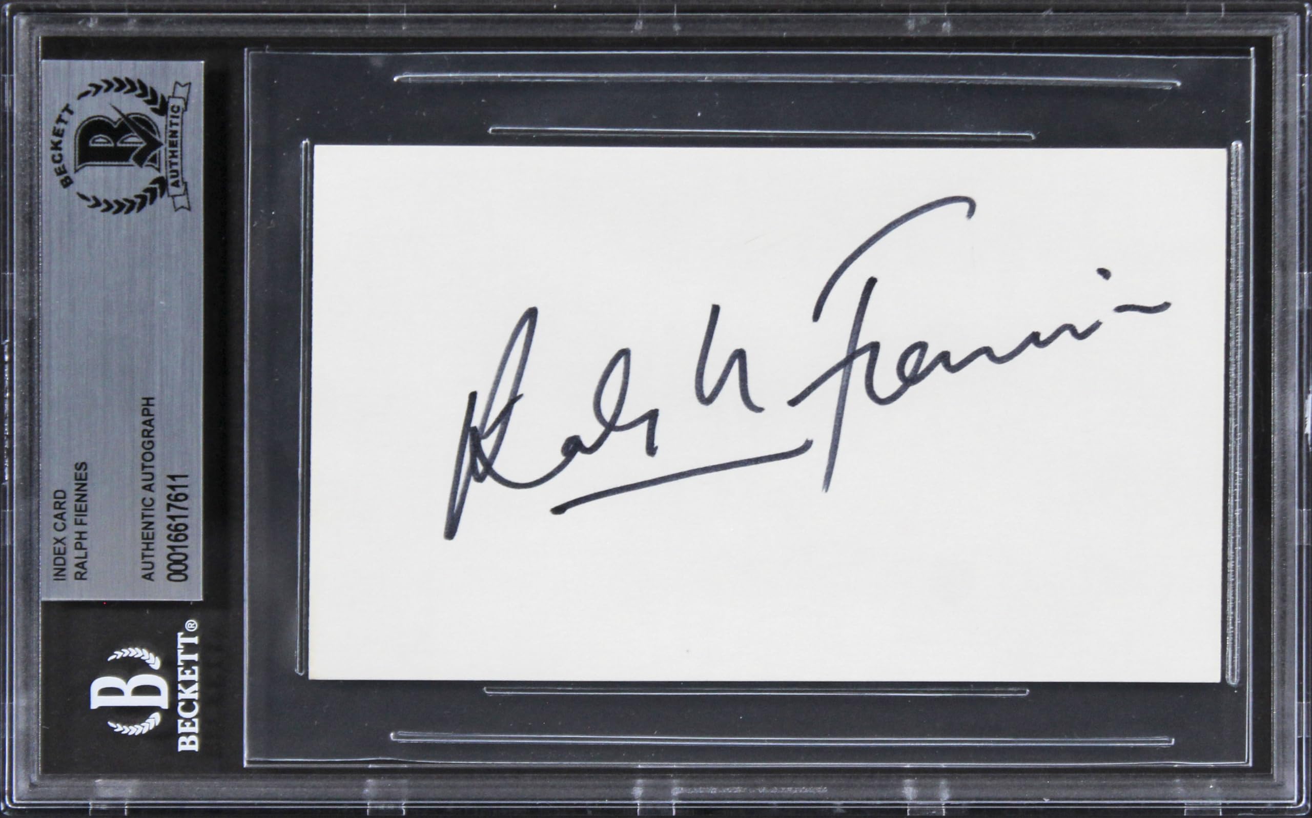 Ralph Fiennes Schindler's List Authentic Signed 3x5 Index Card BAS Slabbed 1