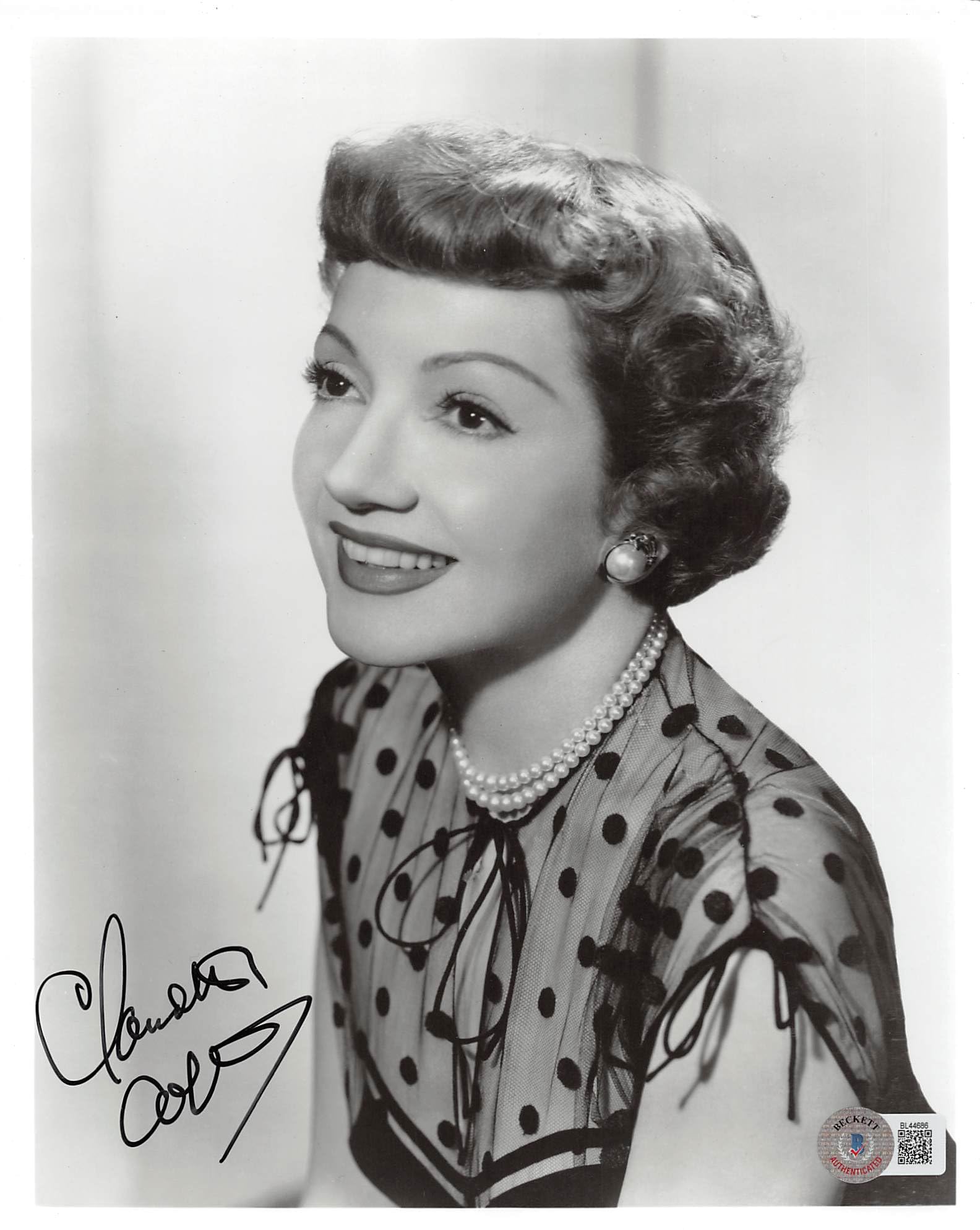 Claudette Colbert It Happened One Night Authentic Signed 8x10 Photo BAS #BL44686