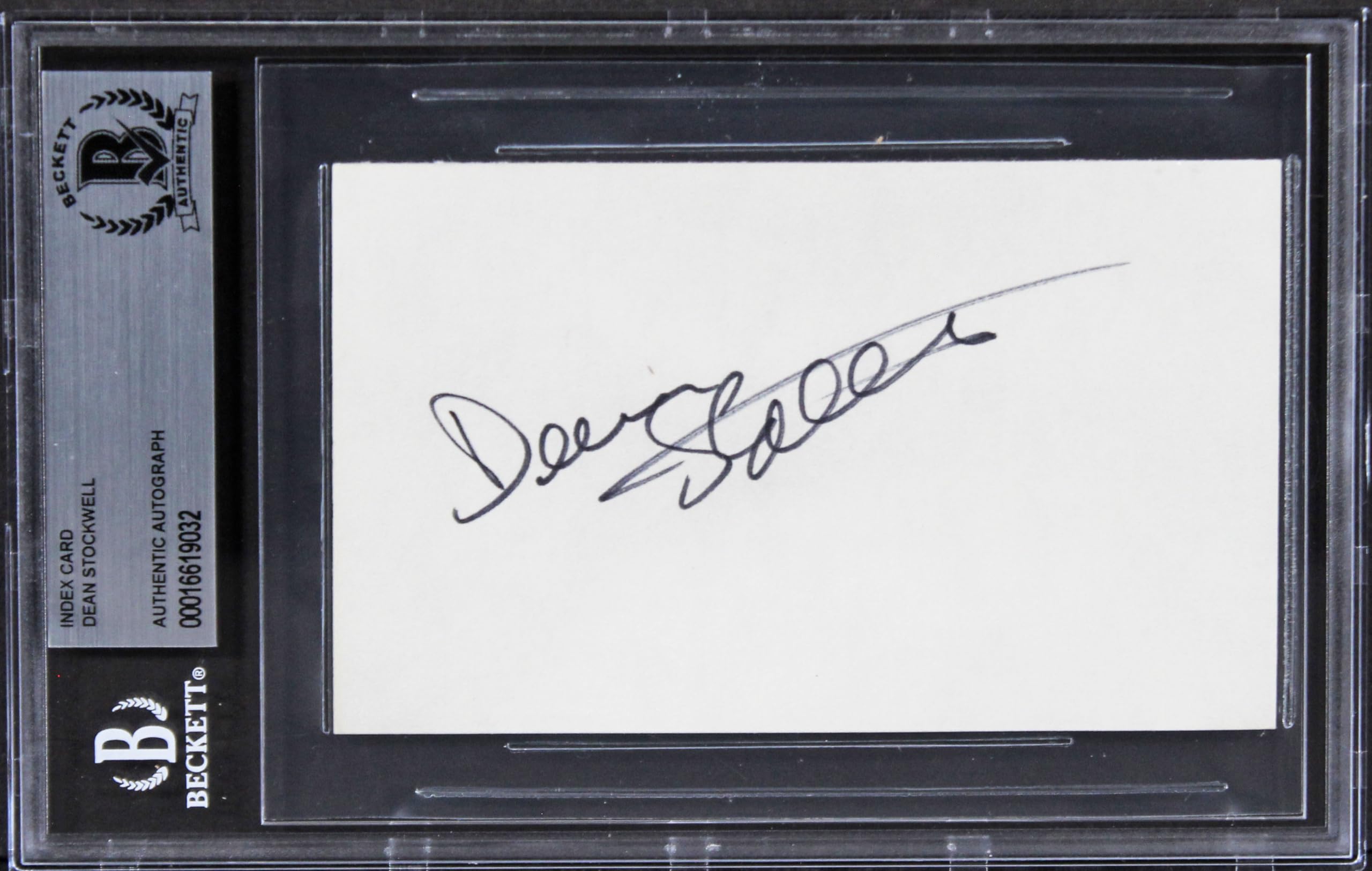 Dean Stockwell Quantum Leap Authentic Signed 3x5 Index Card BAS Slabbed