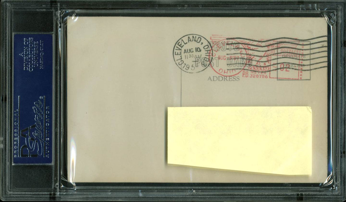 Yankees Roger Maris Authentic Rookie Signed 1957 3.5x5.5 Postcard PSA Slabbed