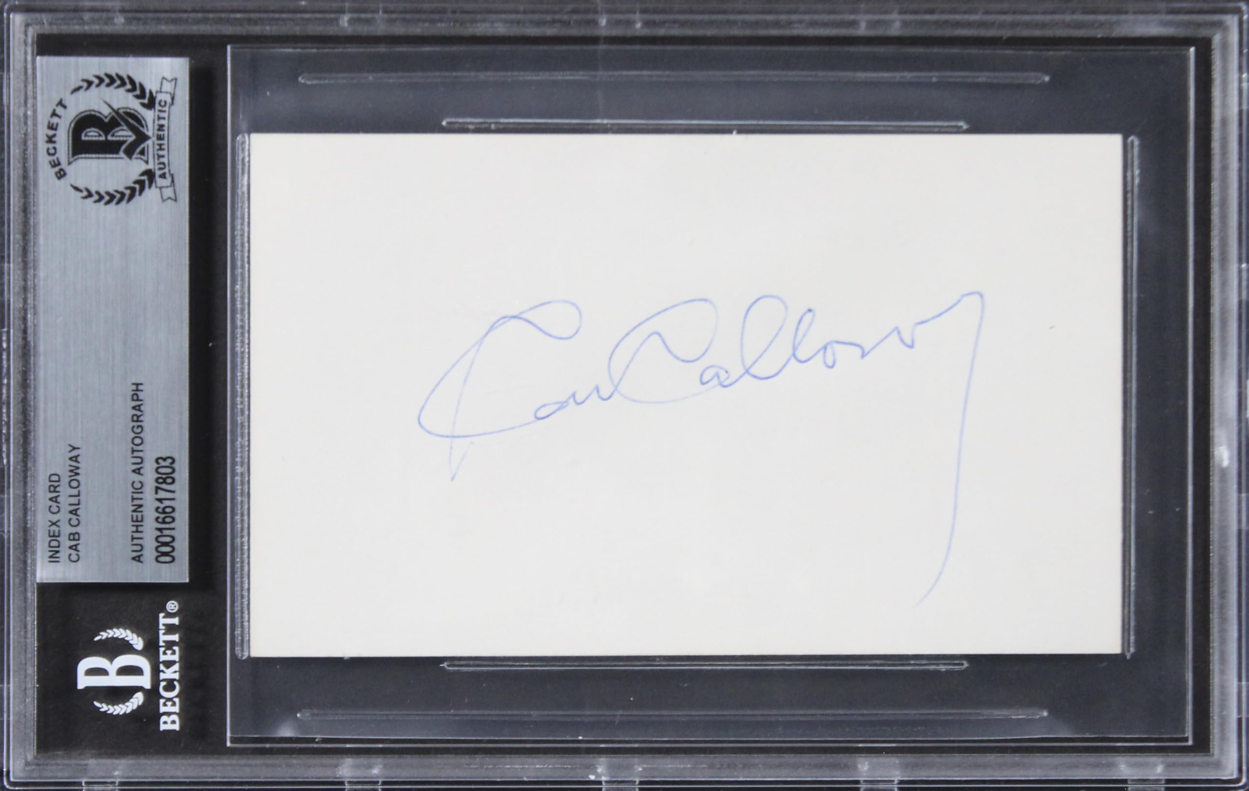 Cab Calloway Musician Authentic Signed 3x5 Index Card Autographed BAS Slabbed 1
