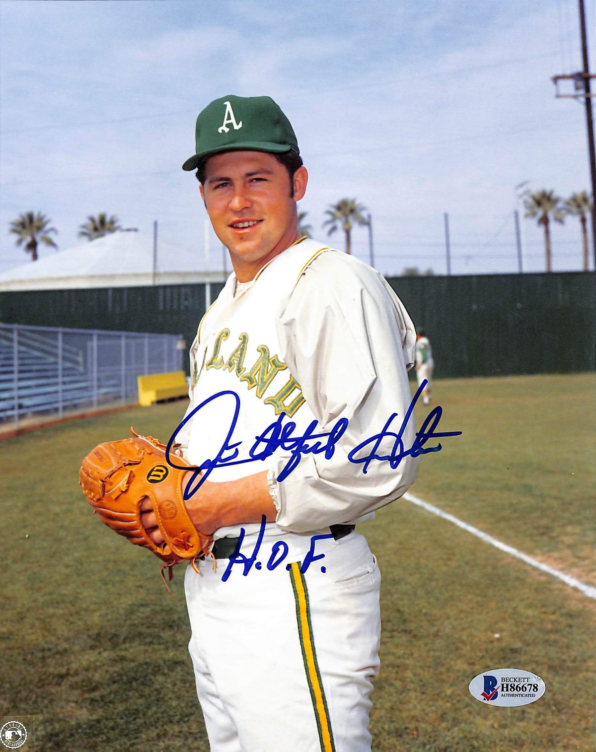 Athletics Jim Catfish Hunter "HOF 87" Authentic Signed 8x10 Photo BAS #H86678