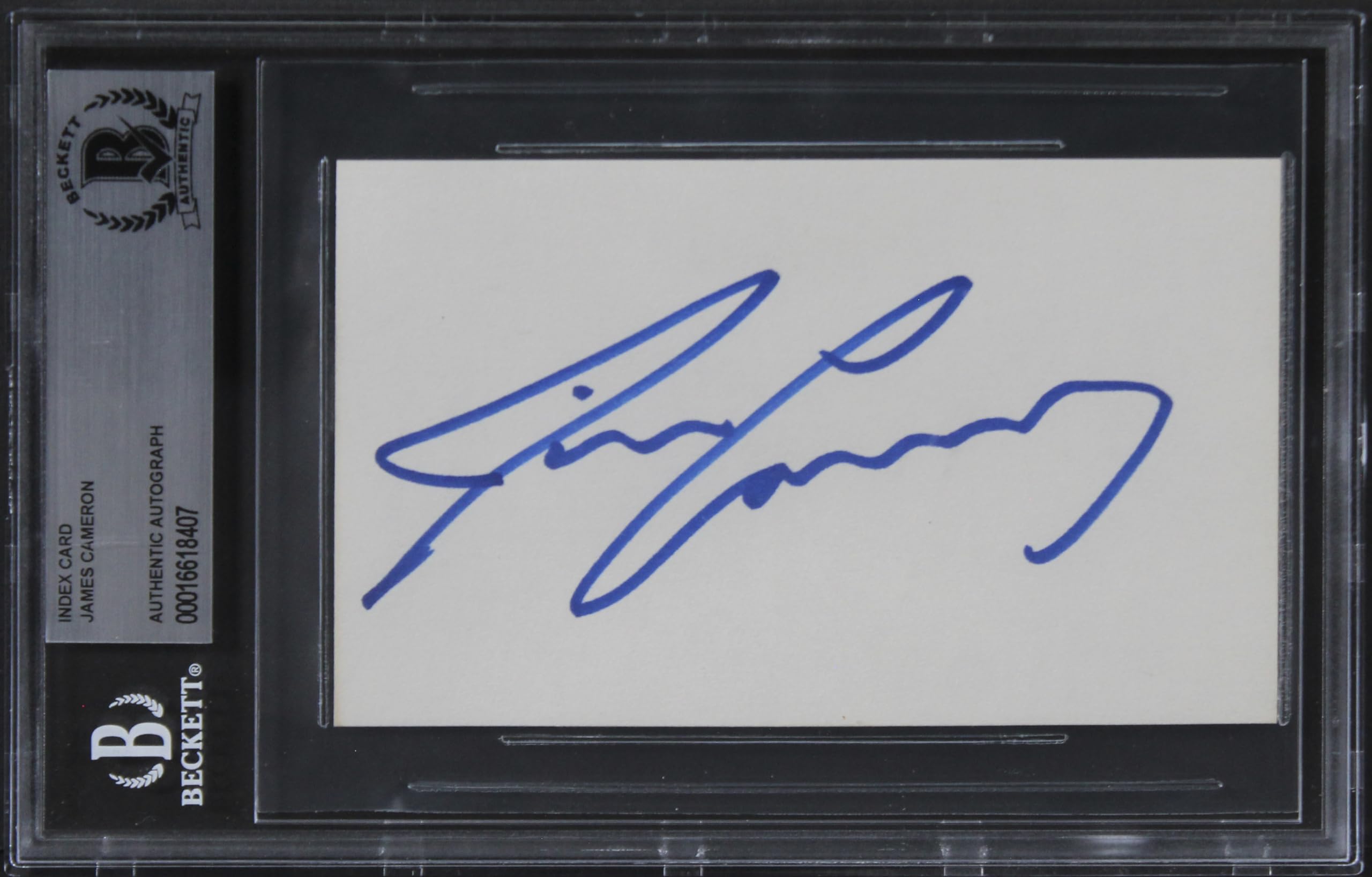 James Cameron Titanic Authentic Signed 3x5 Index Card Autographed BAS Slabbed 3