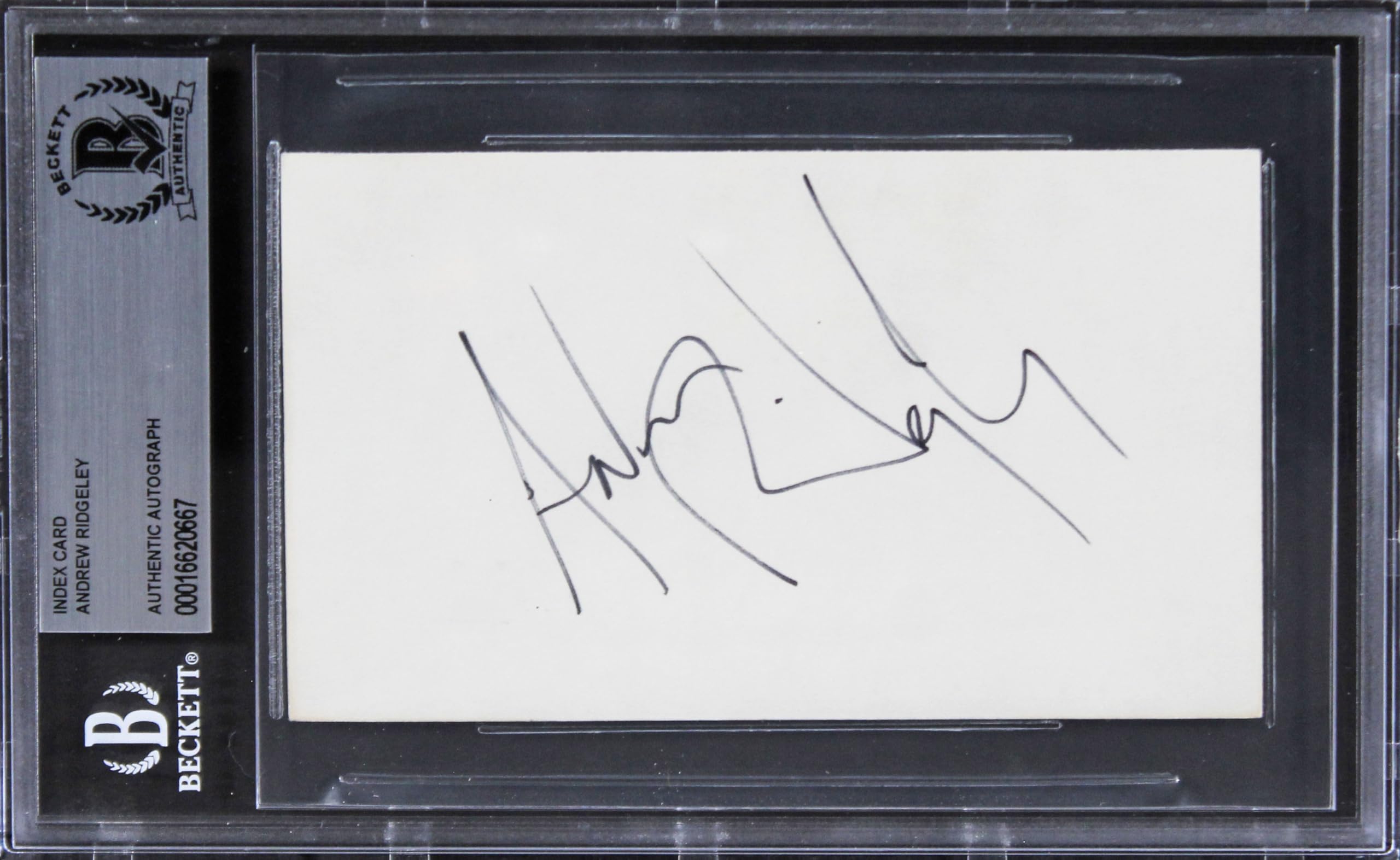 Andrew Ridgeley Wham! Authentic Signed 3x5 Index Card Autographed BAS Slabbed