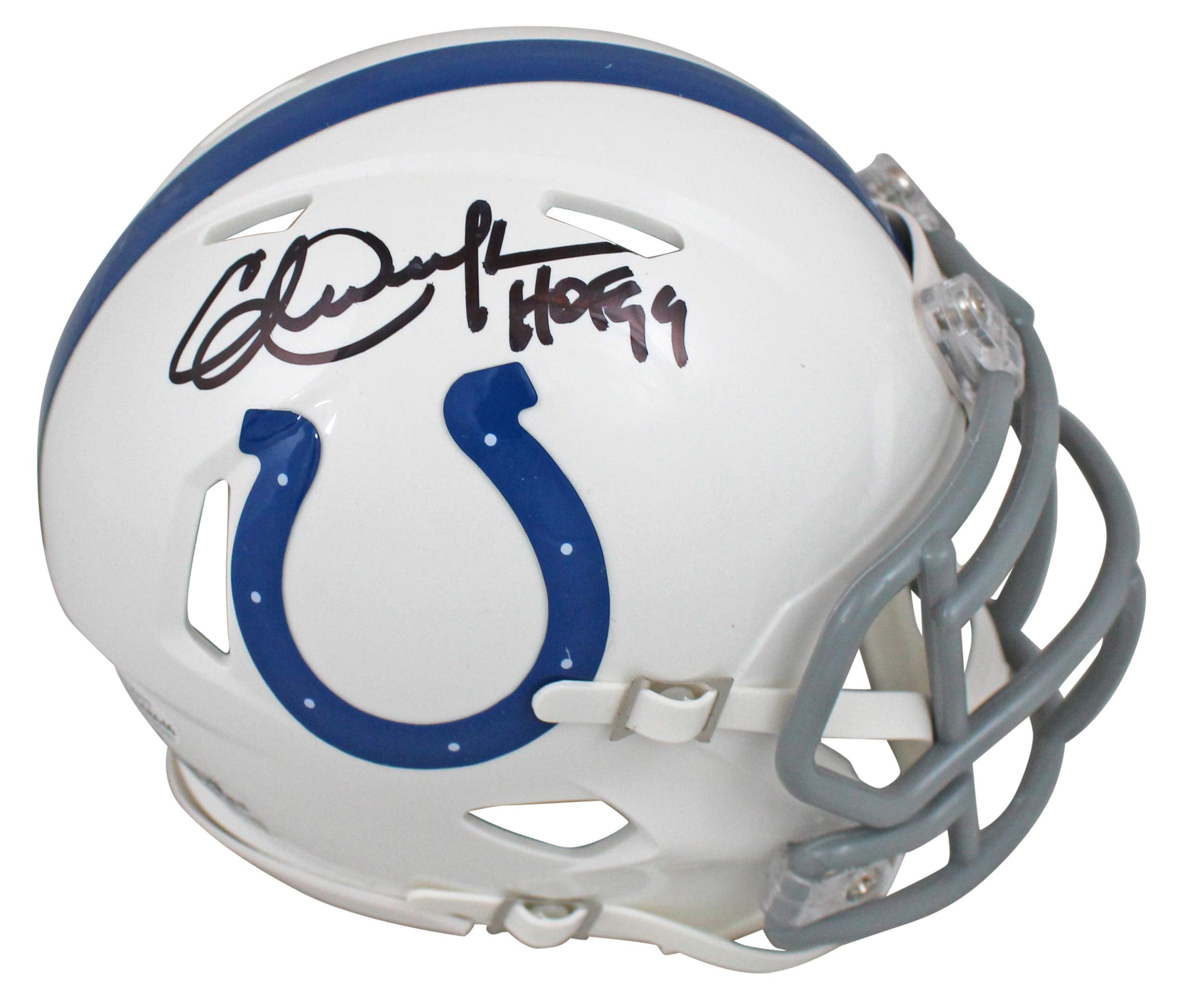 Colts Eric Dickerson "HOF 99" Signed 2020 Speed Mini Helmet BAS Witnessed