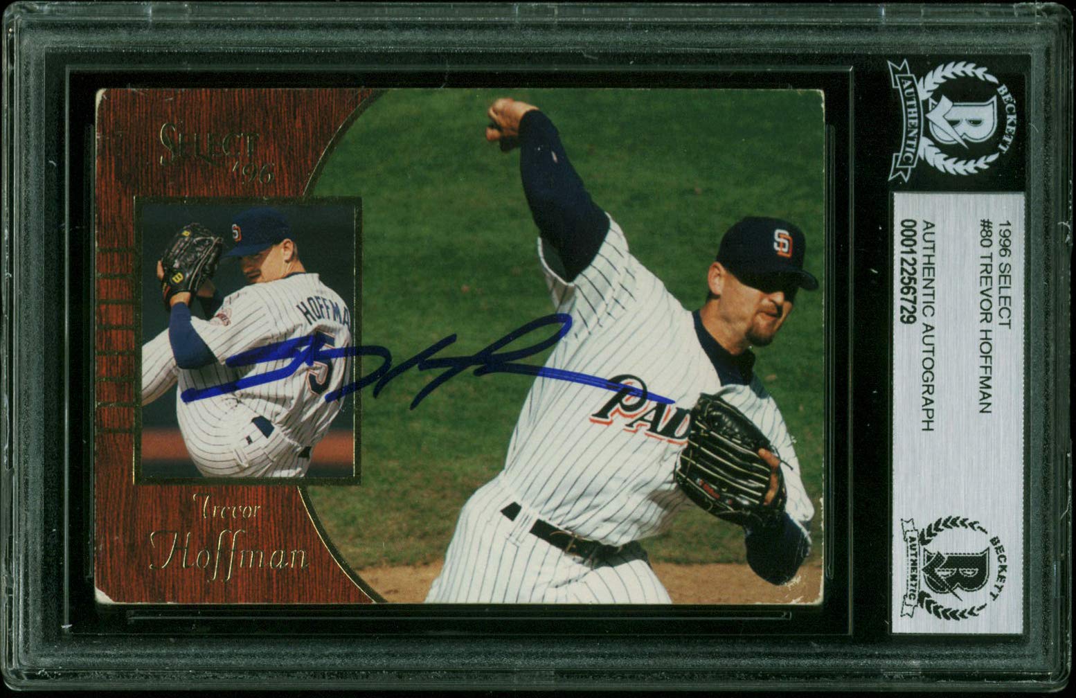 Padres Trevor Hoffman Authentic Signed 1996 Select #80 Card BAS Slabbed
