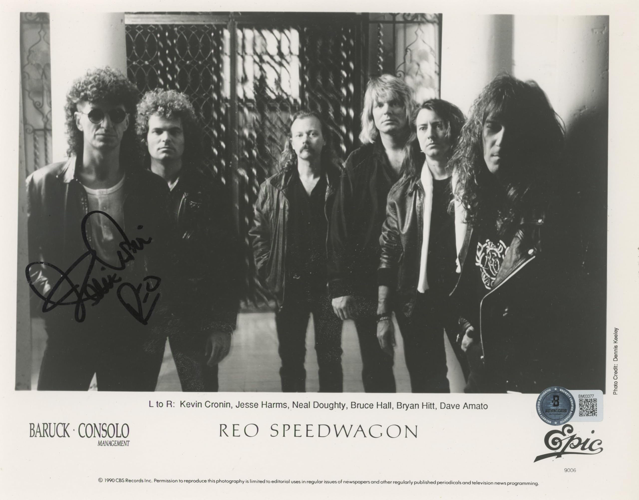 Kevin Cronin REO Speedwagon Authentic Signed 8x10 Photo BAS #BM03377