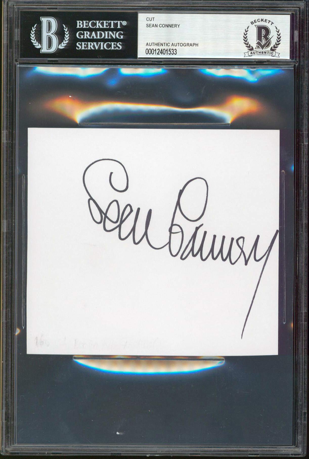 Sean Connery James Bond 007 Authentic Signed 4.5x5 Cut Signature BAS Slabbed