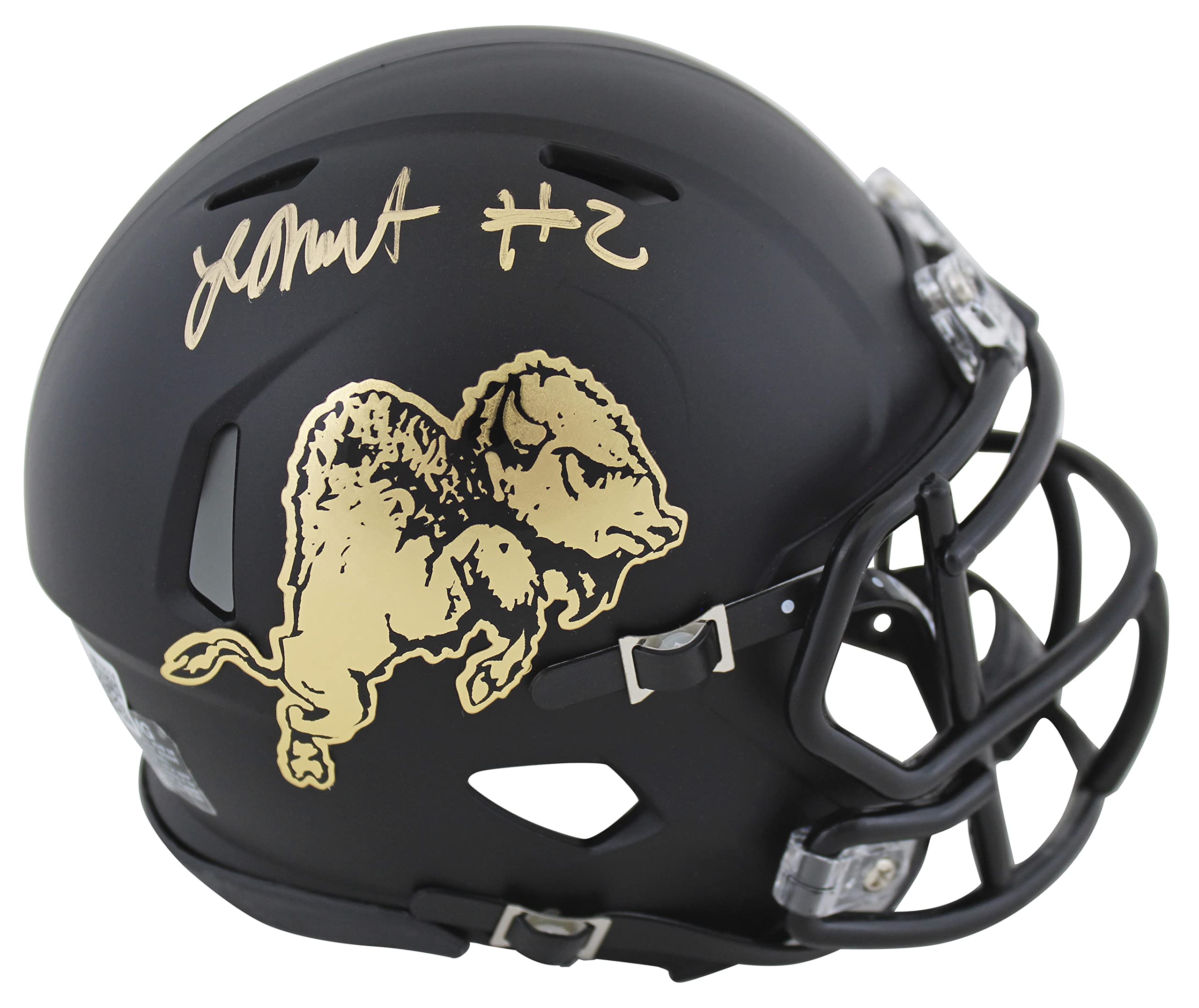 Colorado Laviska Shenault Jr. Signed Black Speed Mini Helmet w/ Chrome Decal BAS