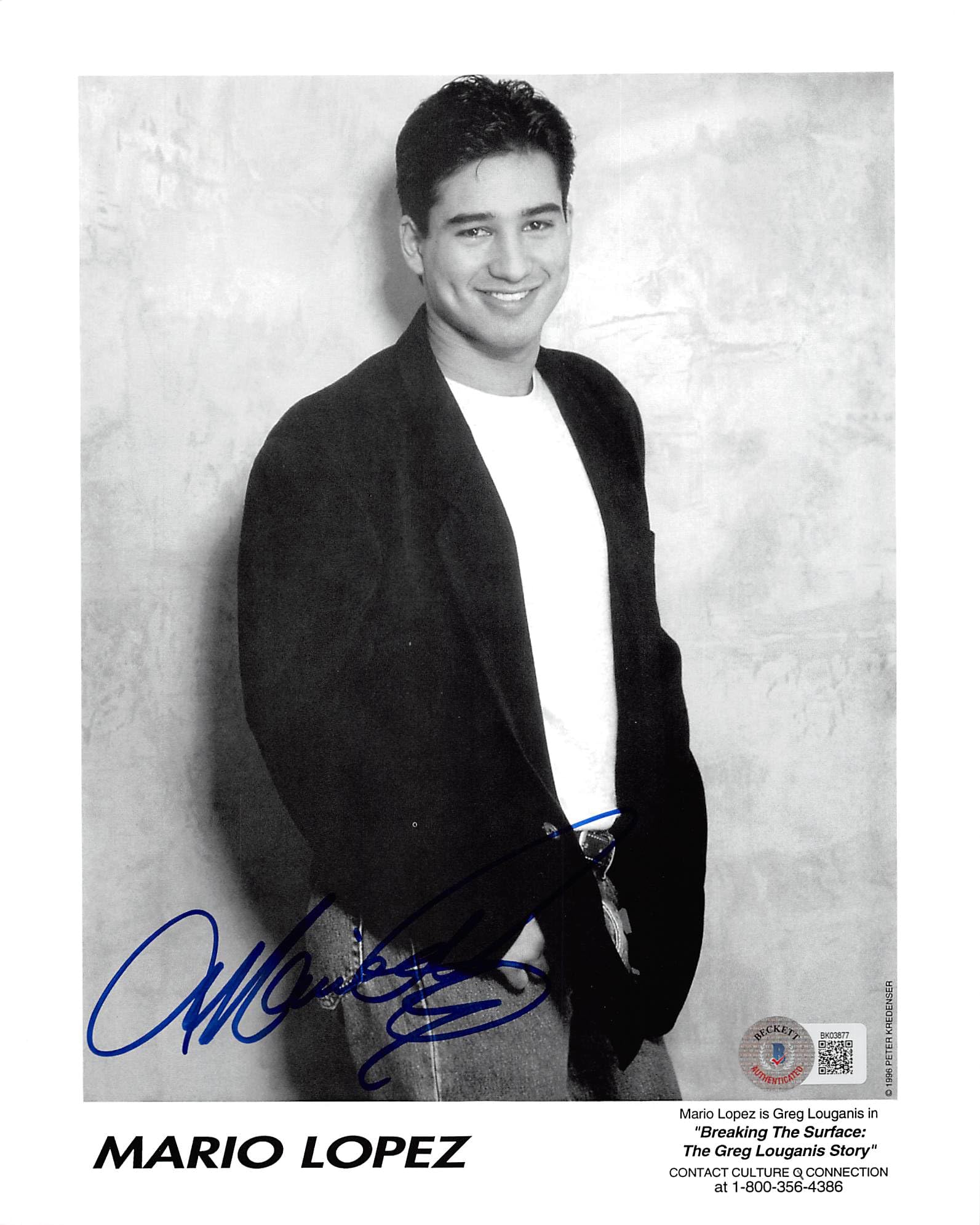 Mario Lopez Breaking the Surface Authentic Signed 8x10 Photo BAS #BK03877