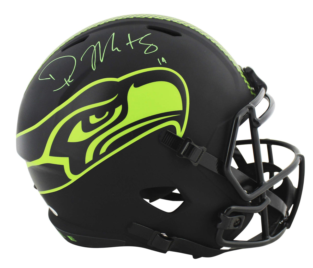 Seahawks DK Metcalf Signed Eclipse Full Size Speed Rep Helmet BAS Witnessed