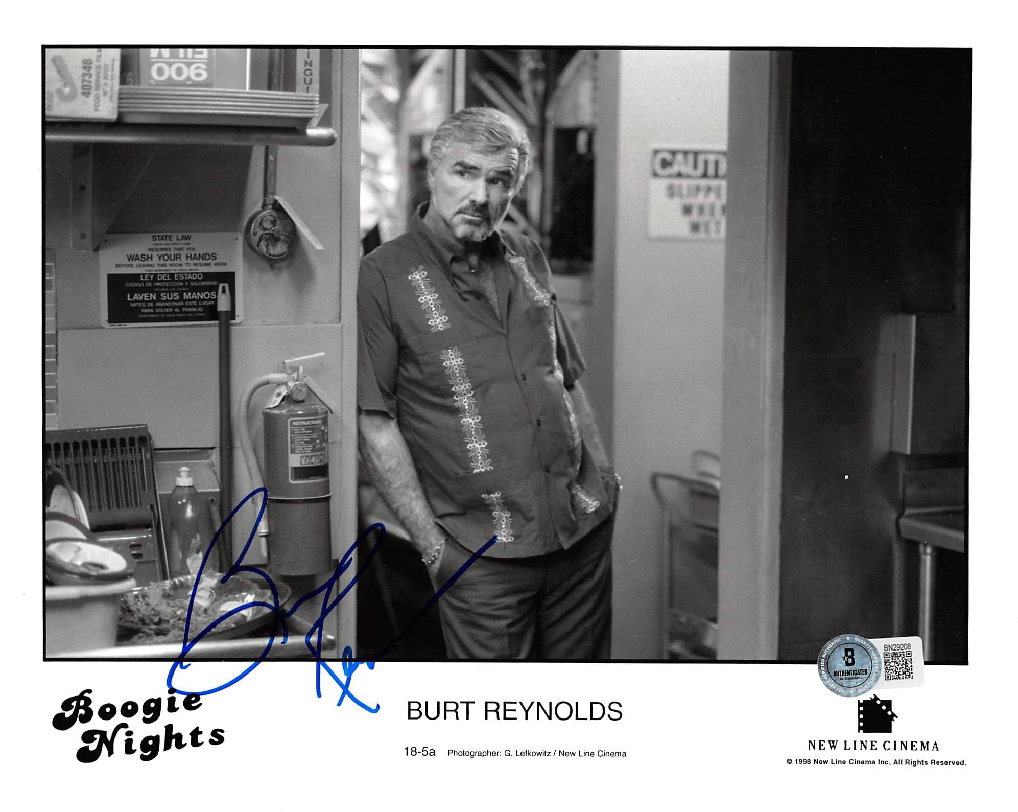 Burt Reynolds Boogie Nights Authentic Signed 8x10 Photo Autographed BAS #BN29208