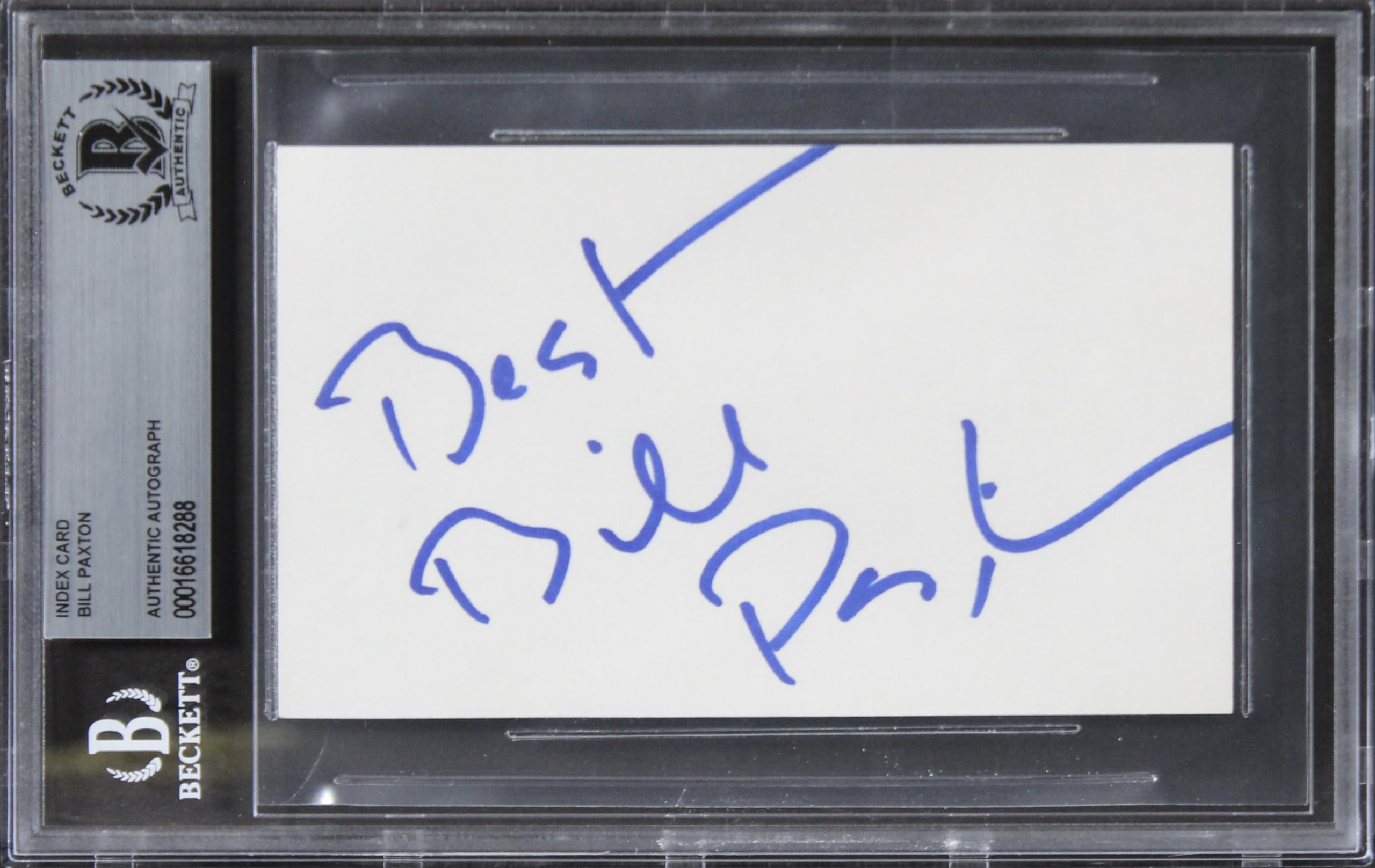 Bill Paxton Titanic "Best" Authentic Signed 3x5 Index Card BAS Slabbed 2