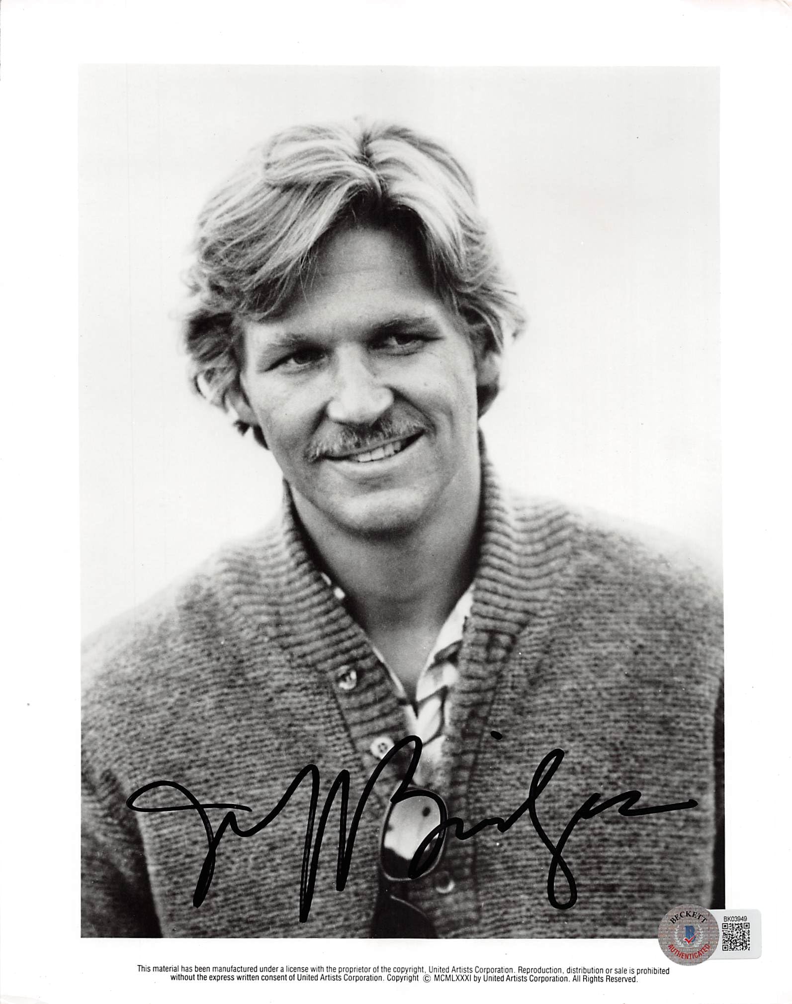 Jeff Bridges The Big Lebowski Authentic Signed 8x10 Photo BAS #BK03949