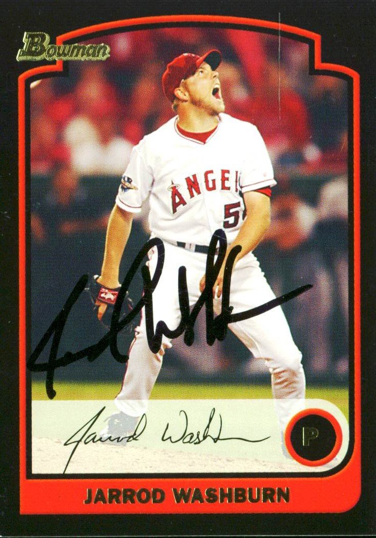 Angels Jarrod Washburn Authentic Signed Card 2003 Bowman #131 Autographed w/ COA