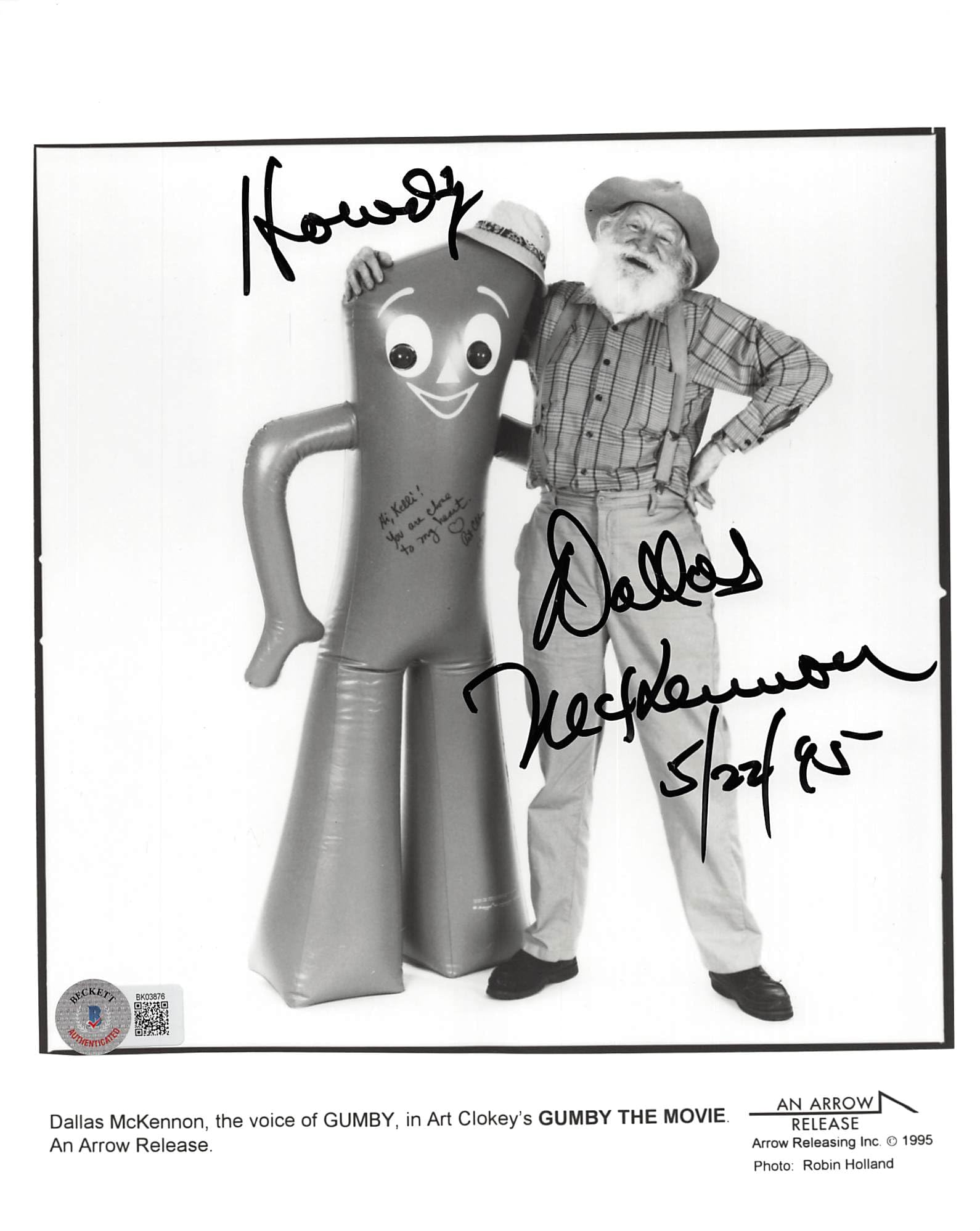 Dallas McKennon Gumby "Howdy" Authentic Signed 8x10 Photo BAS #BK03876