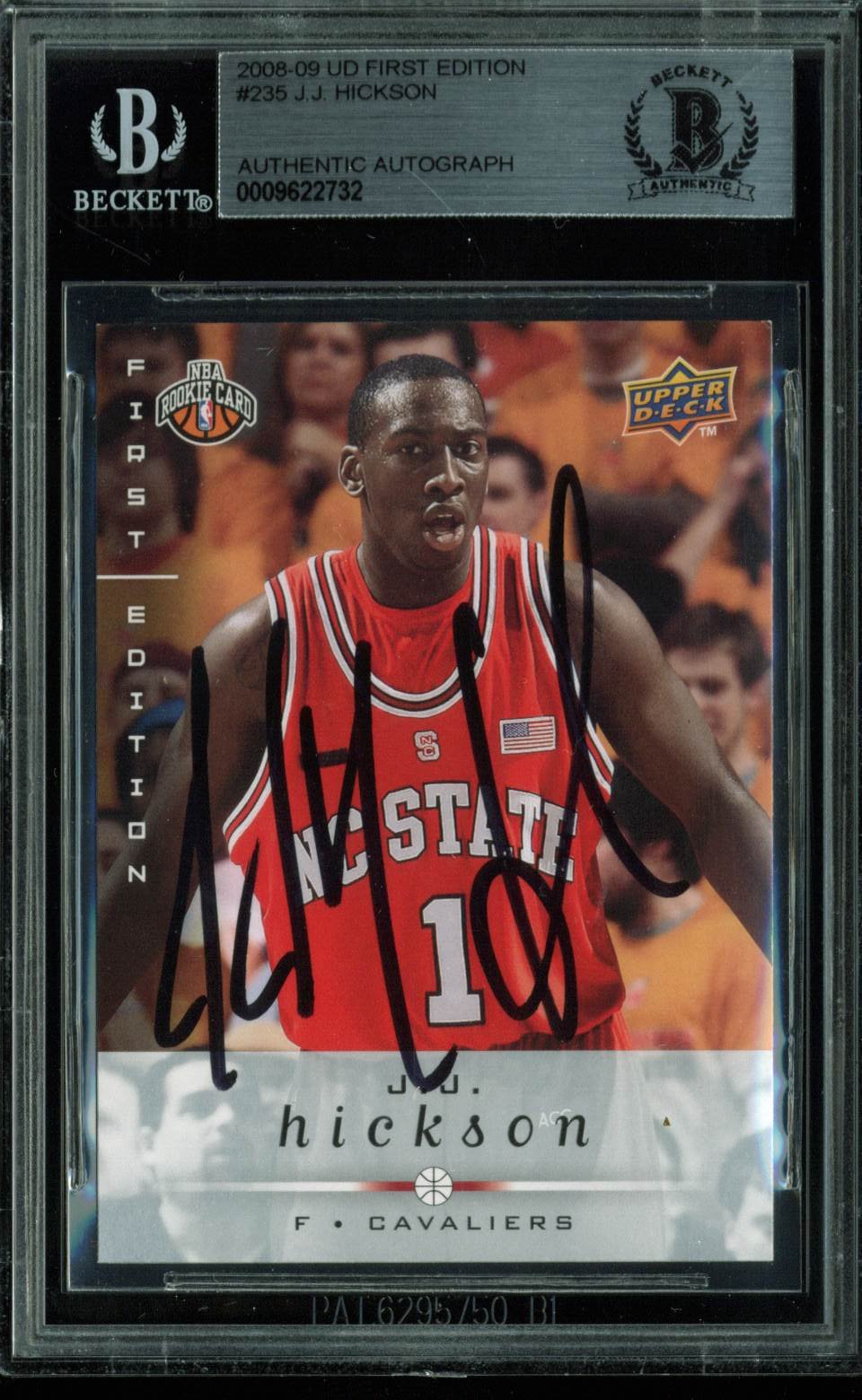 Cavaliers J.J. Hickson Signed Card 2008 UD First Edition RC #235 BAS Slabbed