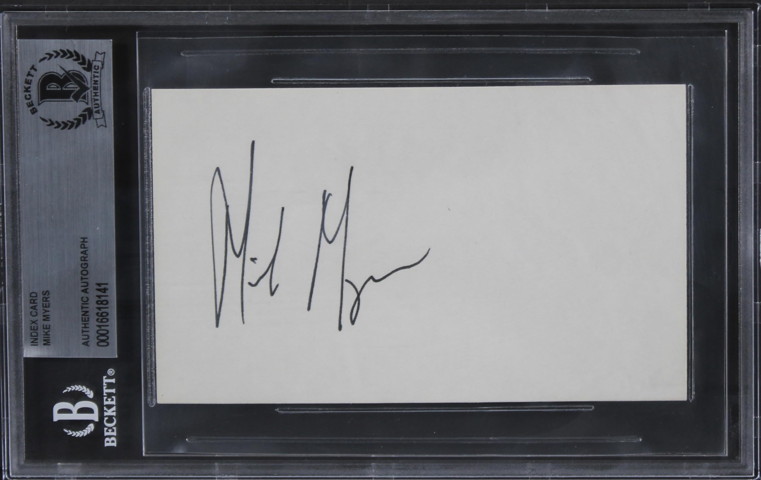 Mike Myers Austin Powers Authentic Signed 3x5 Index Card BAS Slabbed 1