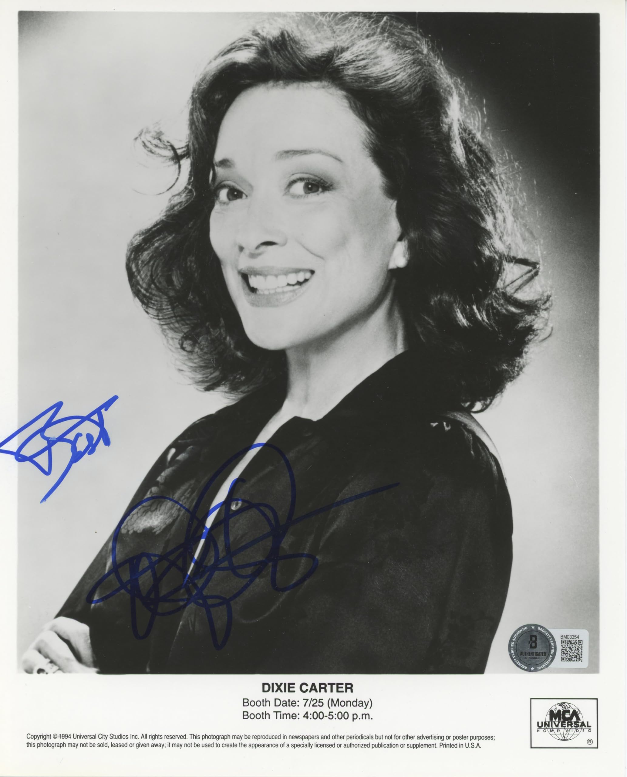 Dixie Carter Desperate Housewives Authentic Signed 8x10 Photo BAS #BM03354