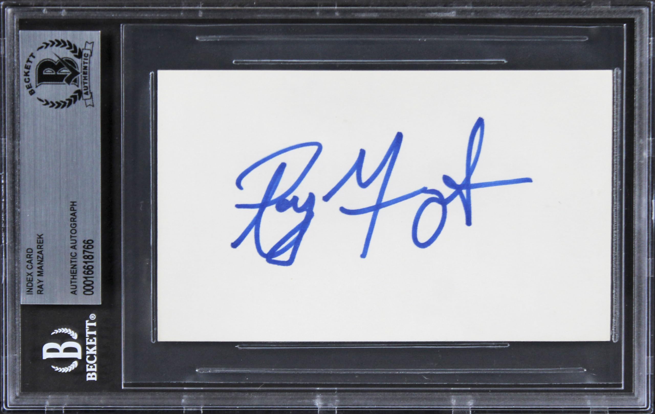 Ray Manzarek The Doors Authentic Signed 3x5 Index Card Autographed BAS Slabbed