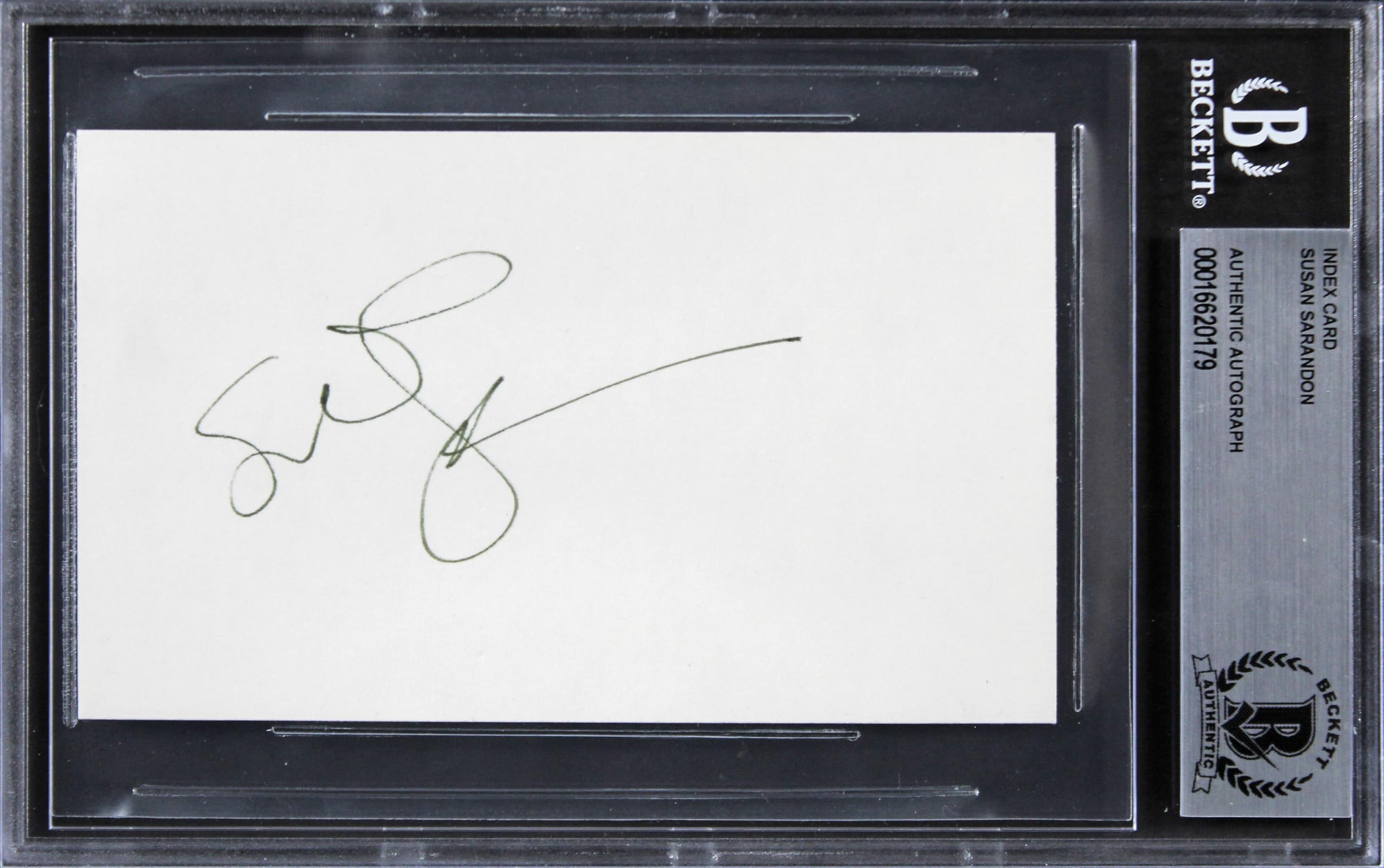 Susan Sarandon Thelma & Louise Authentic Signed 3x5 Index Card BAS Slabbed