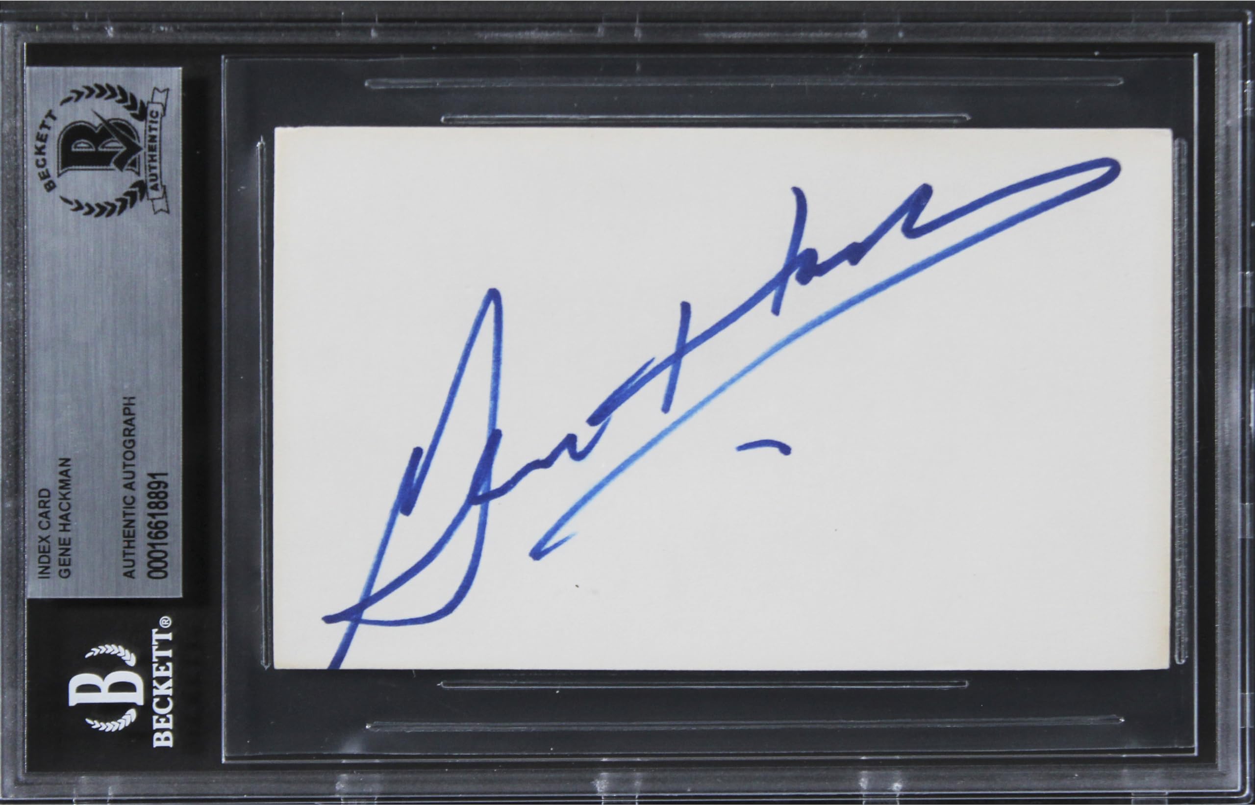 Gene Hackman Enemy Of The State Authentic Signed 3x5 Index Card BAS Slabbed