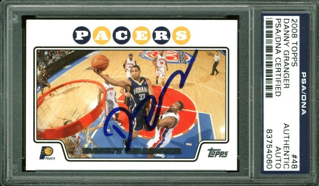 Pacers Danny Granger Authentic Signed Card 2008 Topps #48 PSA/DNA Slabbed