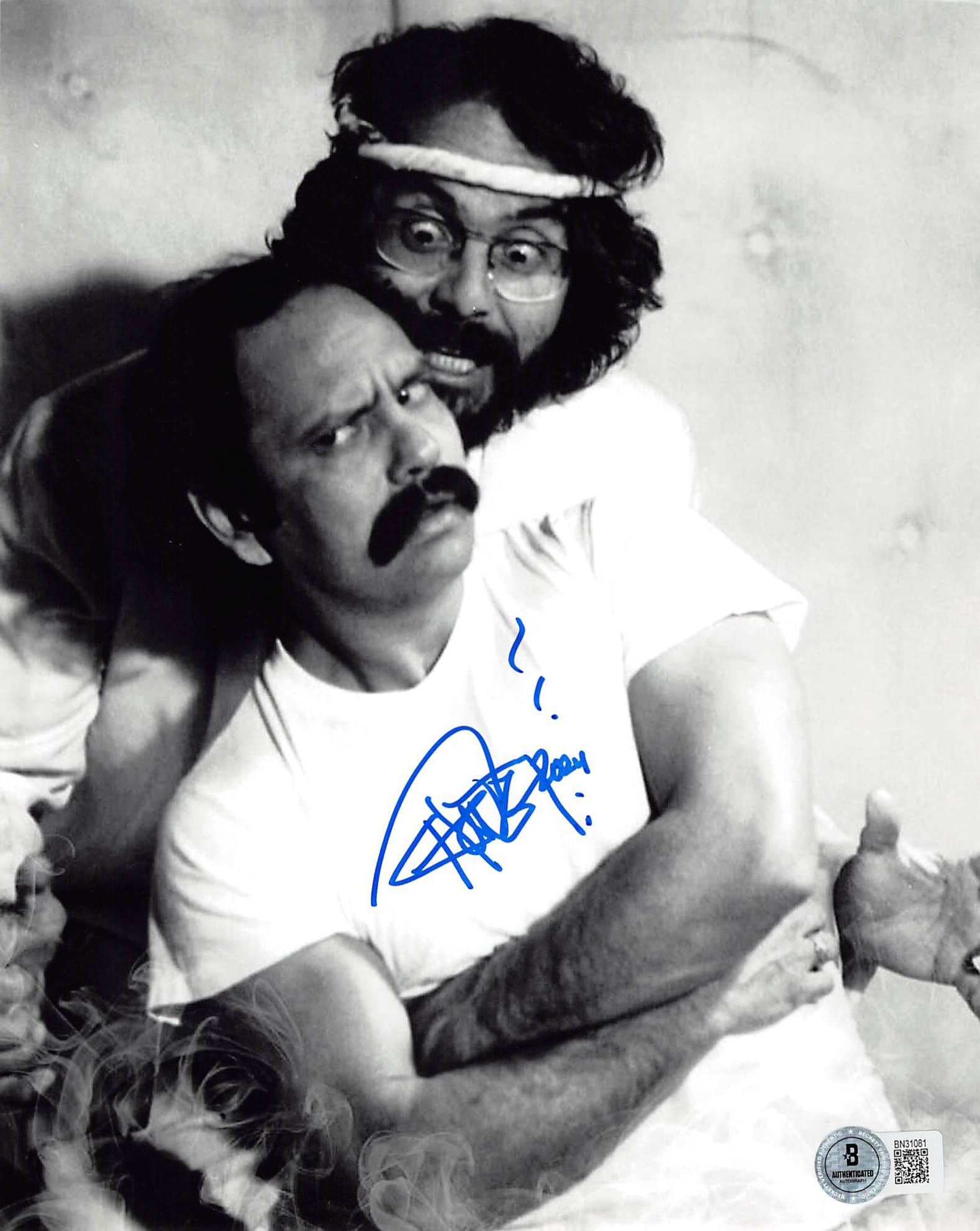 Tommy Chong Cheech & Chong Signed 8x10 Vertical Photo w/ Blue Sig BAS 9