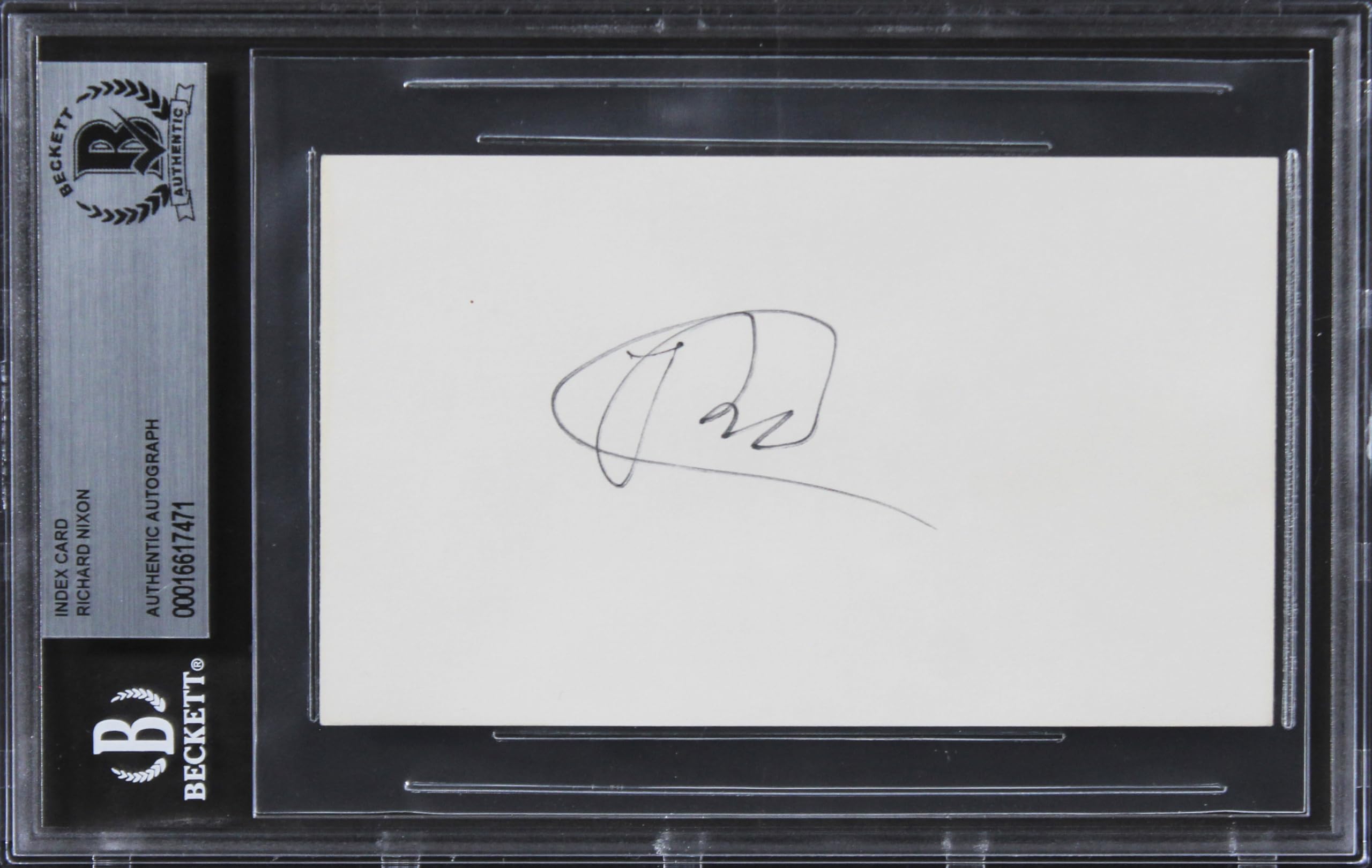 Richard Nixon Authentic Signed 3x5 Index Card Autographed BAS Slabbed 2