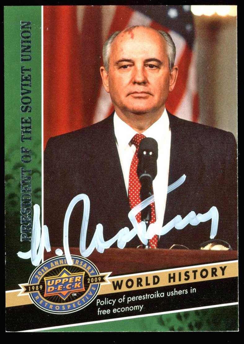 Mikhail Gorbachev Authentic Signed Card 2009 Upper Deck #162 JSA #R32234