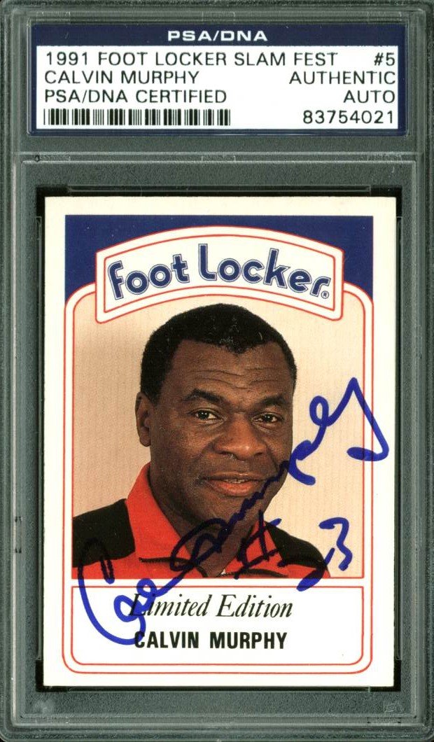 Rockets Calvin Murphy Signed Card 1991 Foot Locker Slam Fest #5 PSA/DNA Slabbed