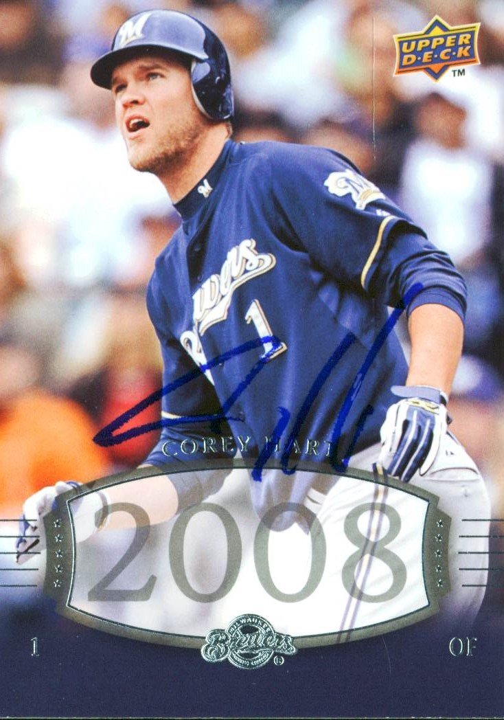 Brewers Corey Hart Authentic Signed Card 2008 Upper Deck Timeline #266 w/ COA