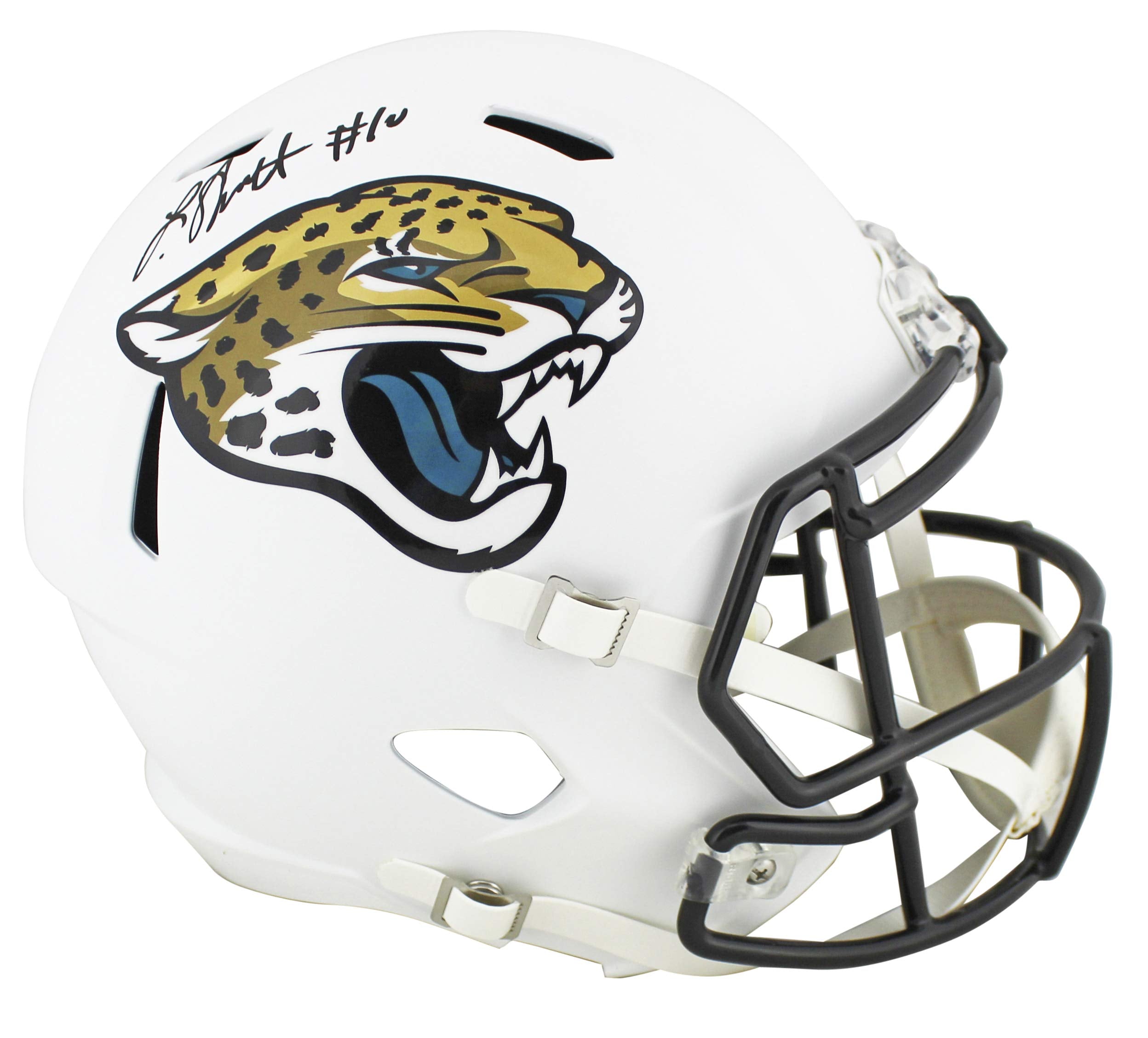 Jaguars Laviska Shenault Jr. Signed Flat White Full Size Speed Rep Helmet BAS