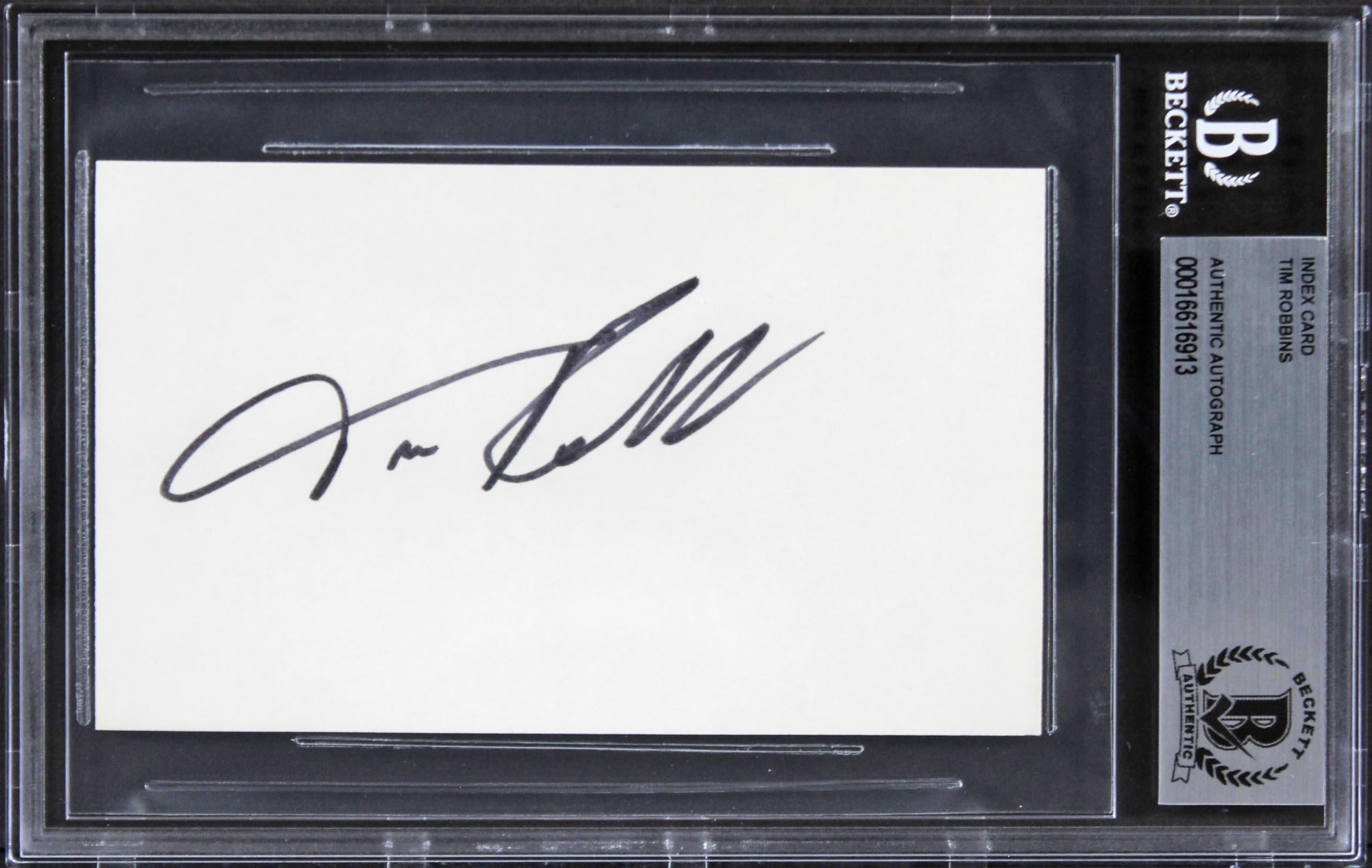 Tim Robbins Mystic River Authentic Signed 3x5 Index Card BAS Slabbed 1