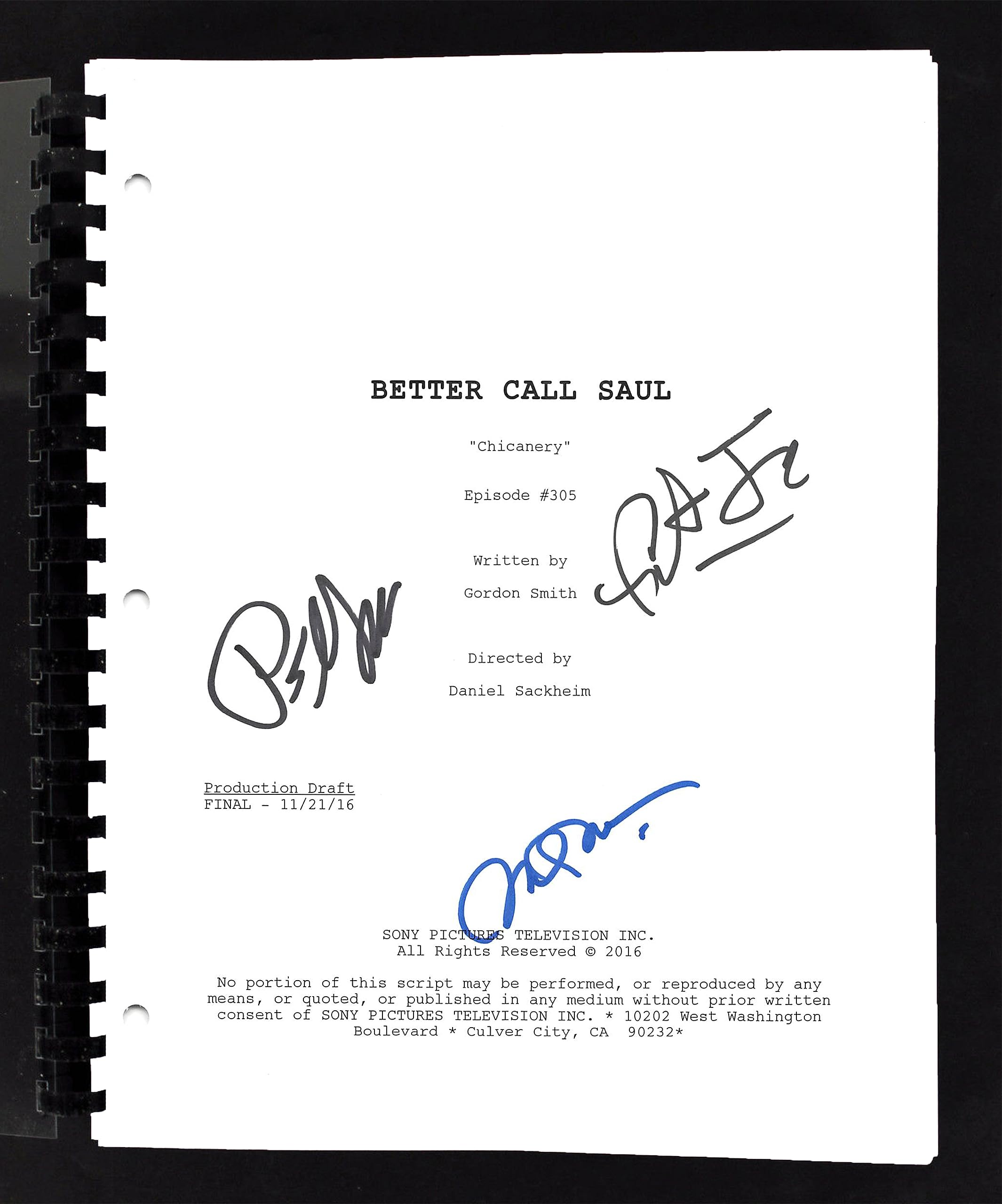 Better Call Saul Cast (3) Fabian, McKean, +1 Signed Movie Script BAS #AC33457