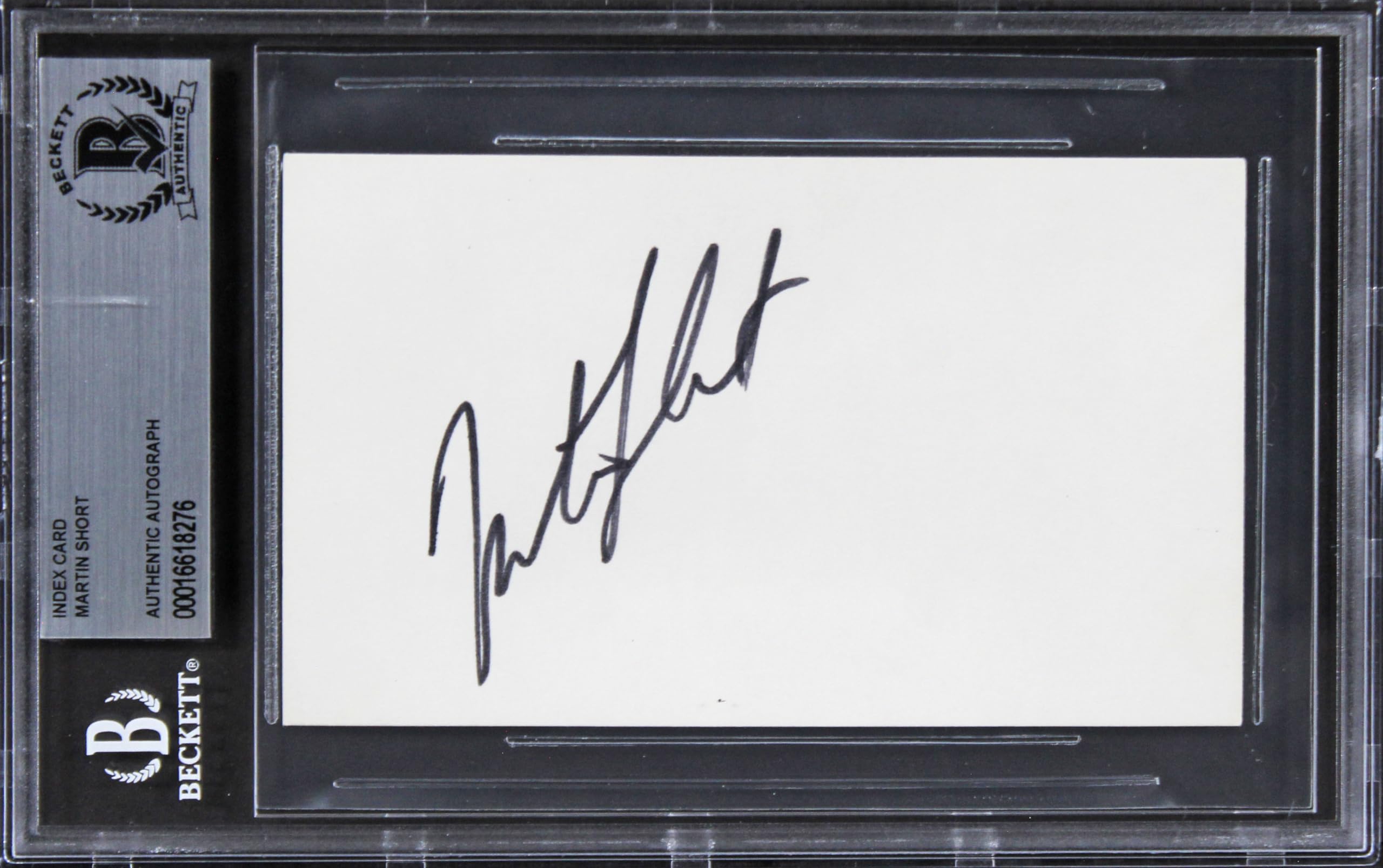 Martin Short Saturday Night Live Authentic Signed 3x5 Index Card BAS Slabbed