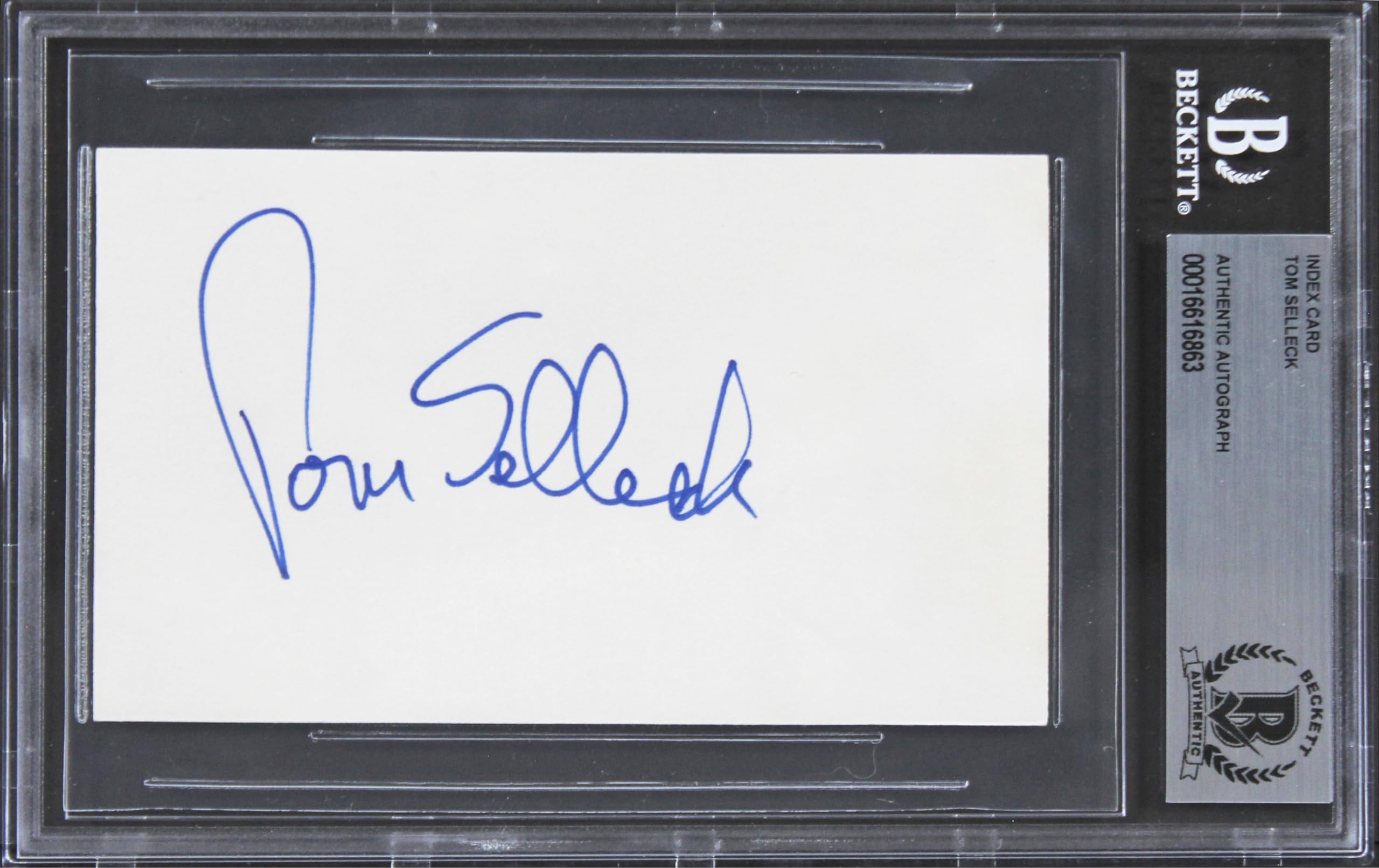 Tom Selleck Magnum P.I. Authentic Signed 3x5 Index Card Autographed BAS Slabbed