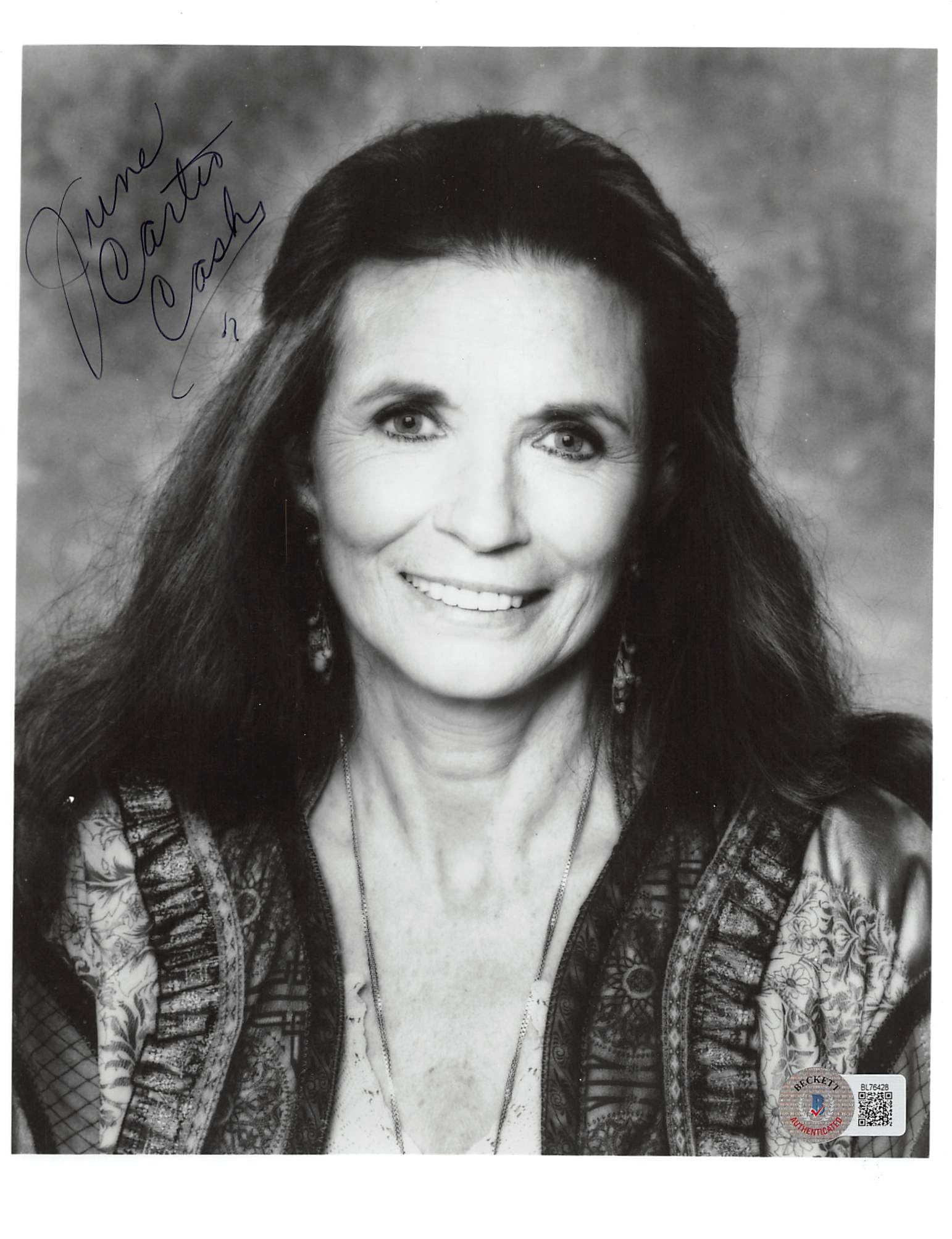 June Carter Cash Authentic Signed 8x10 Photo Autographed BAS #BL76428